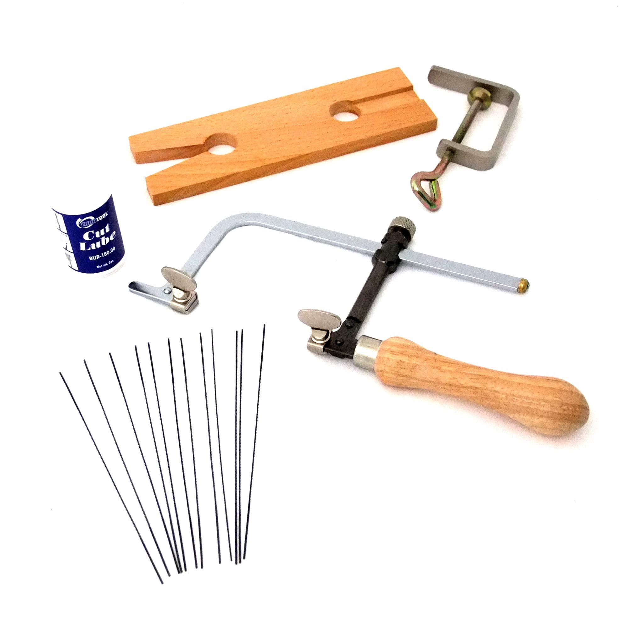 Adjustable Jewelry Saw Kit with 12 Blades, Cutting Lube & Vise - Perfect for Metal Cutting, Jewelry Making & DIY Craft Projects