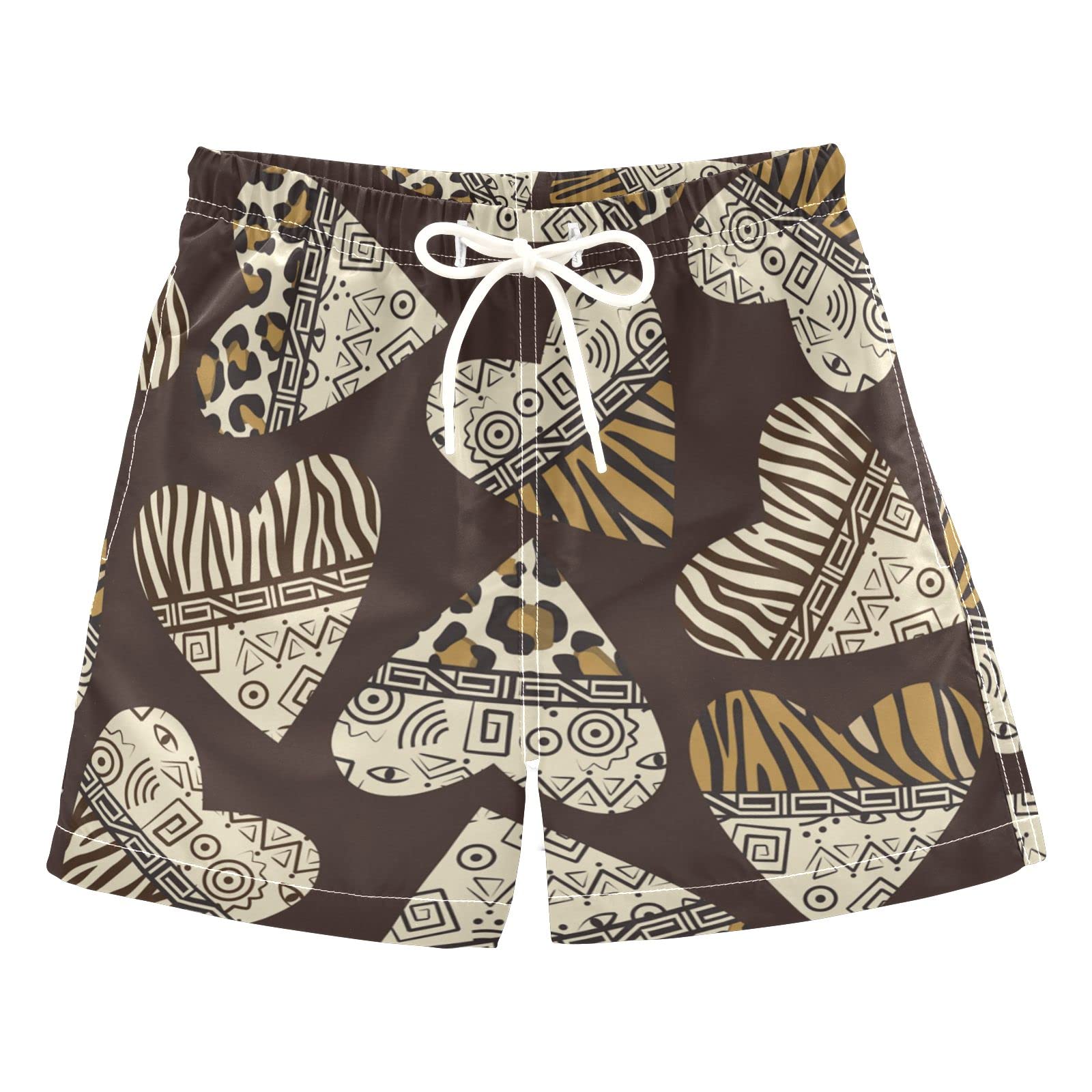 Stylish Boys' African Leopard Print Swim Trunks - Quick Dry Board Shorts for Beach, Surf & Swimming - Perfect for Hawaii Vacations, Pool Parties & Summer Adventures