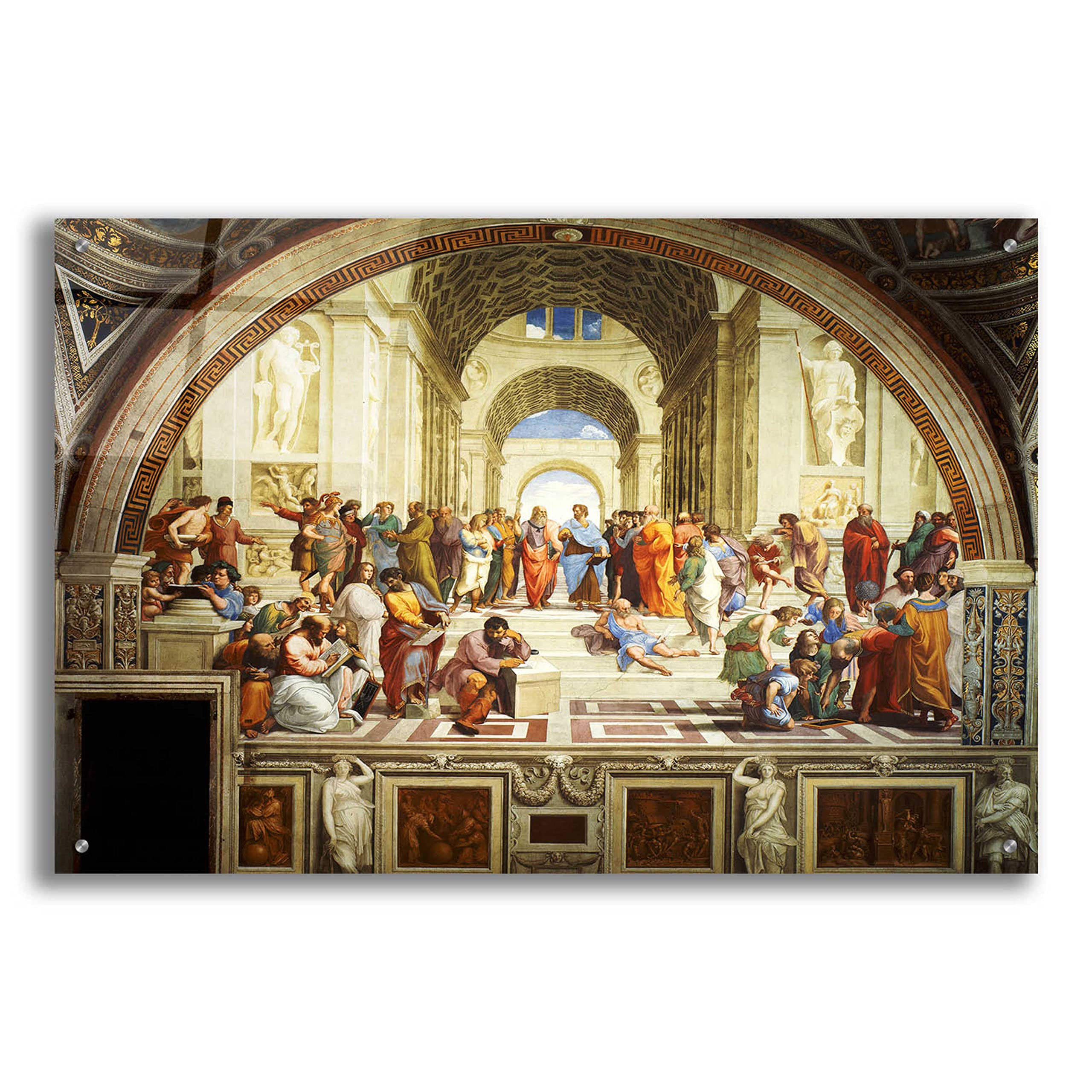 The School of Athens by Raphael - Premium Acrylic Glass Wall Art Print 36x24 Inches - Famous Renaissance Painting for Home Decor, Office & Gallery Display