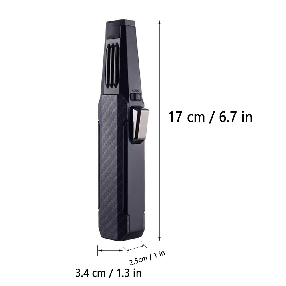 **Butane Torch Lighter - Windproof Refillable Adjustable Jet Flame Lighter for Kitchen, BBQ, Camping, Candle Lighting & DIY Projects (Gas Not Included, Black)**    *Use Cases: Perfect for culinary searing, cigar lighting, outdoor grilling, candle making, and home repair tasks.*