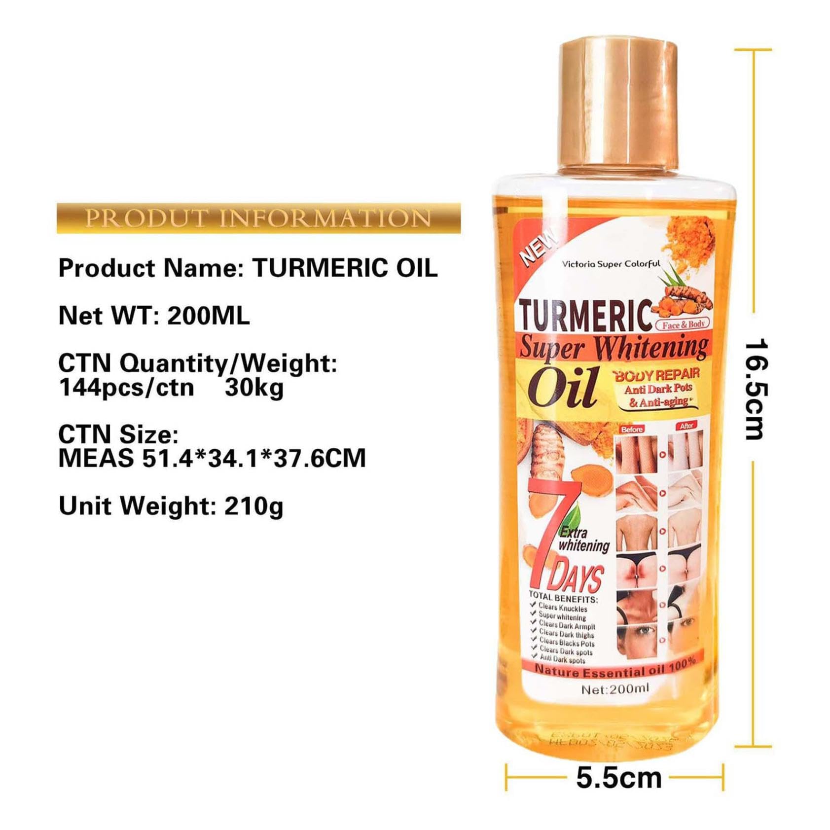 Soft 7 & Veetgold Turmeric Body Oil for Skin - Moisturizing & Brightening Oil for Women & Men | Natural Hydration for Dry Skin, Stretch Marks & Evening Skin Tone | Perfect for Massage, After Shower & Daily Skincare Routine