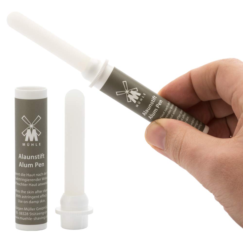 MÜHLE Shaving Essentials Bundle - Natural Alum Stone Styptic Pencil, Aloe Vera Aftershave Balm (100ml) & Shaving Cream (75ml) | Luxury Men's Grooming Kit for Sensitive Skin | Perfect for Travel & Daily Shaving Routine
