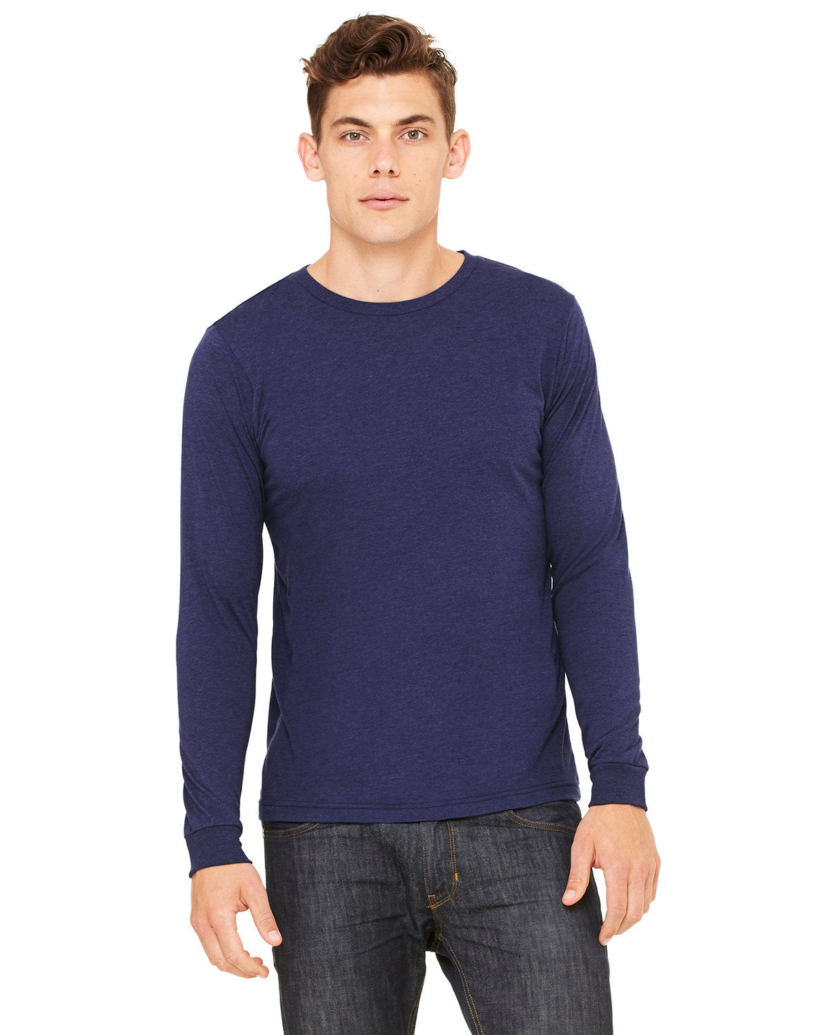 Bella + Canvas 3513 Unisex Triblend Long Sleeve T-Shirt | Soft Comfortable Crewneck Tee for Men & Women | Perfect for Casual Wear, Layering & Everyday Outfits