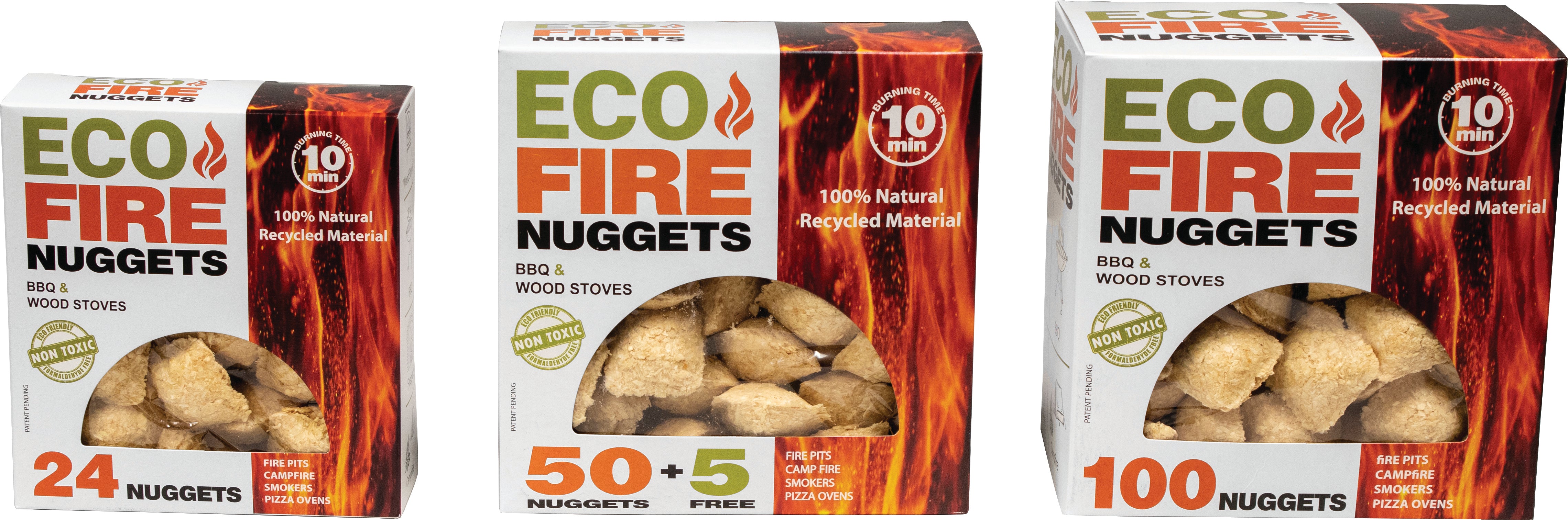 Eco-Friendly Fire Nuggets (55 Pack) - All-Natural Fire Starters for Camping, Fireplaces, and Outdoor Adventures