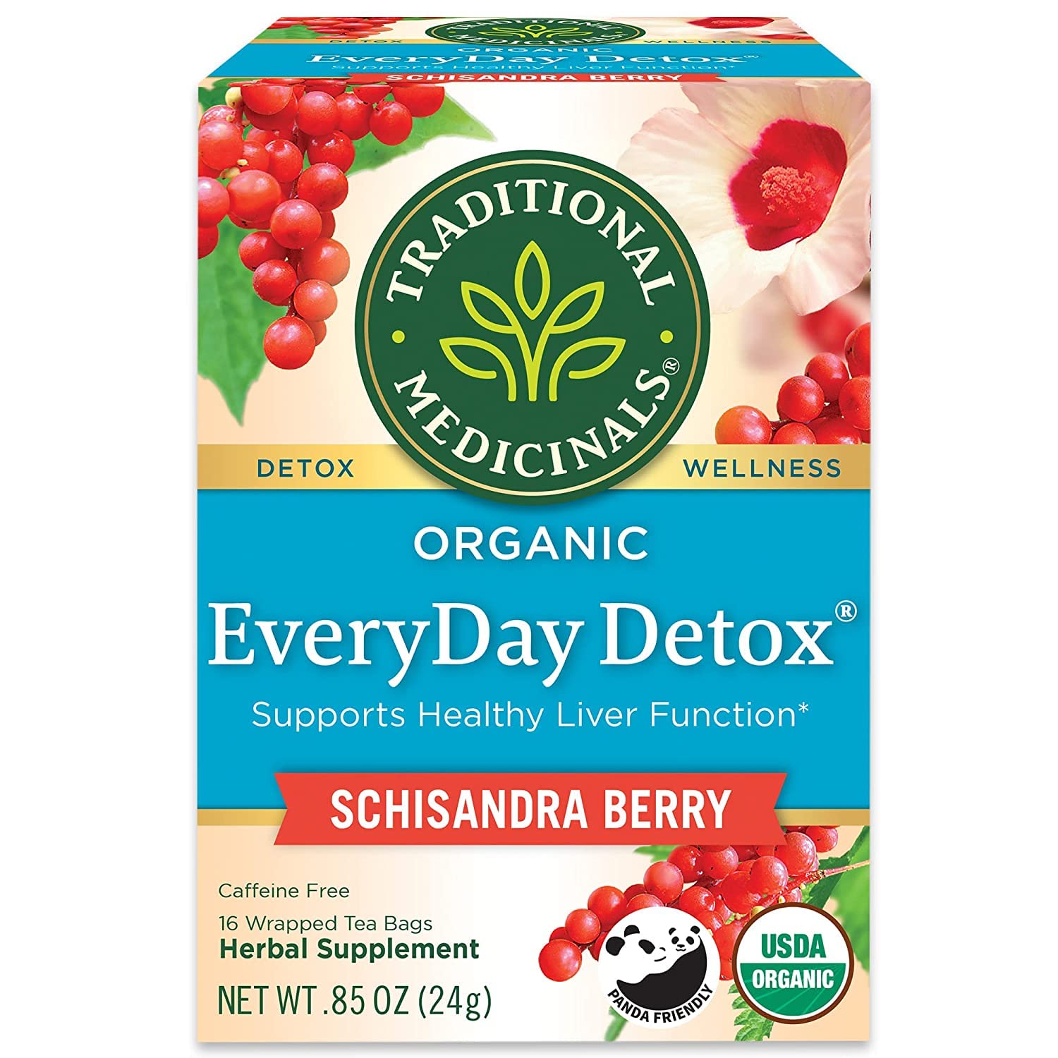 Organic Schisandra Berry Herbal Tea by Traditional Medicinals - Supports Liver Health & Detox, 32 Tea Bags (Pack of 2) | Daily Wellness & Cleansing Ritual