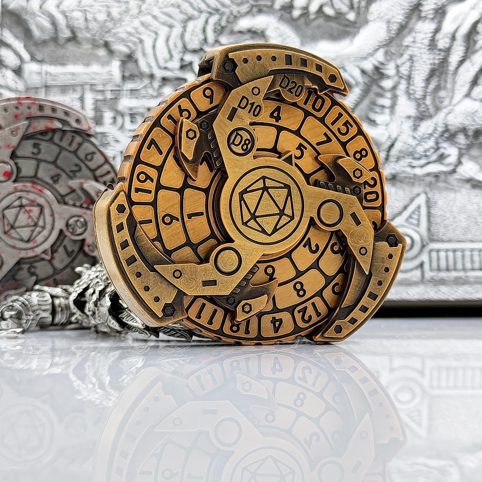 2024 Shadow Roulette Dice Spinner - 7-in-1 Metallic Dragon D&D Dice Set with Gift Case for Dungeons & Dragons, RPG Tabletop Games | Perfect for DND Campaigns, Role Playing Sessions & Fantasy Board Game Nights (Black Gold) sDGND202403
