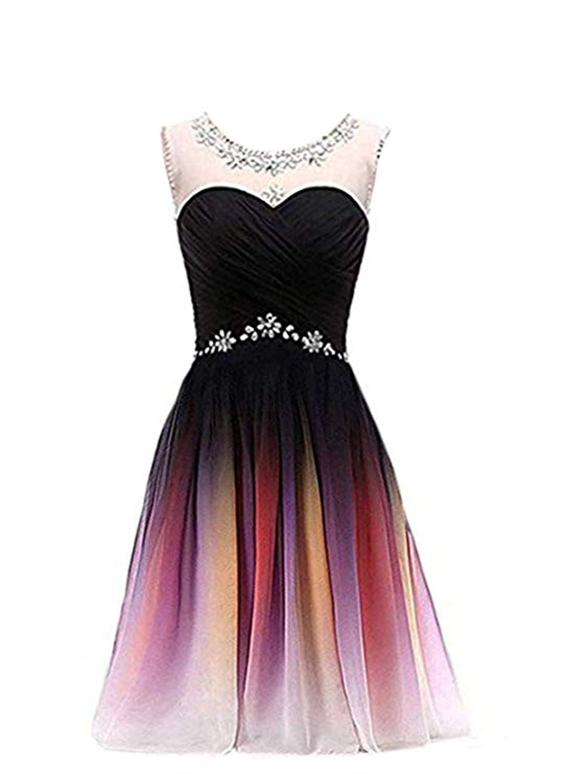 Sarahbridal Women's Long Chiffon Prom Dresses Formal Evening Ball Gowns Gradient Color - Elegant Homecoming, Wedding Guest & Special Occasion Gowns