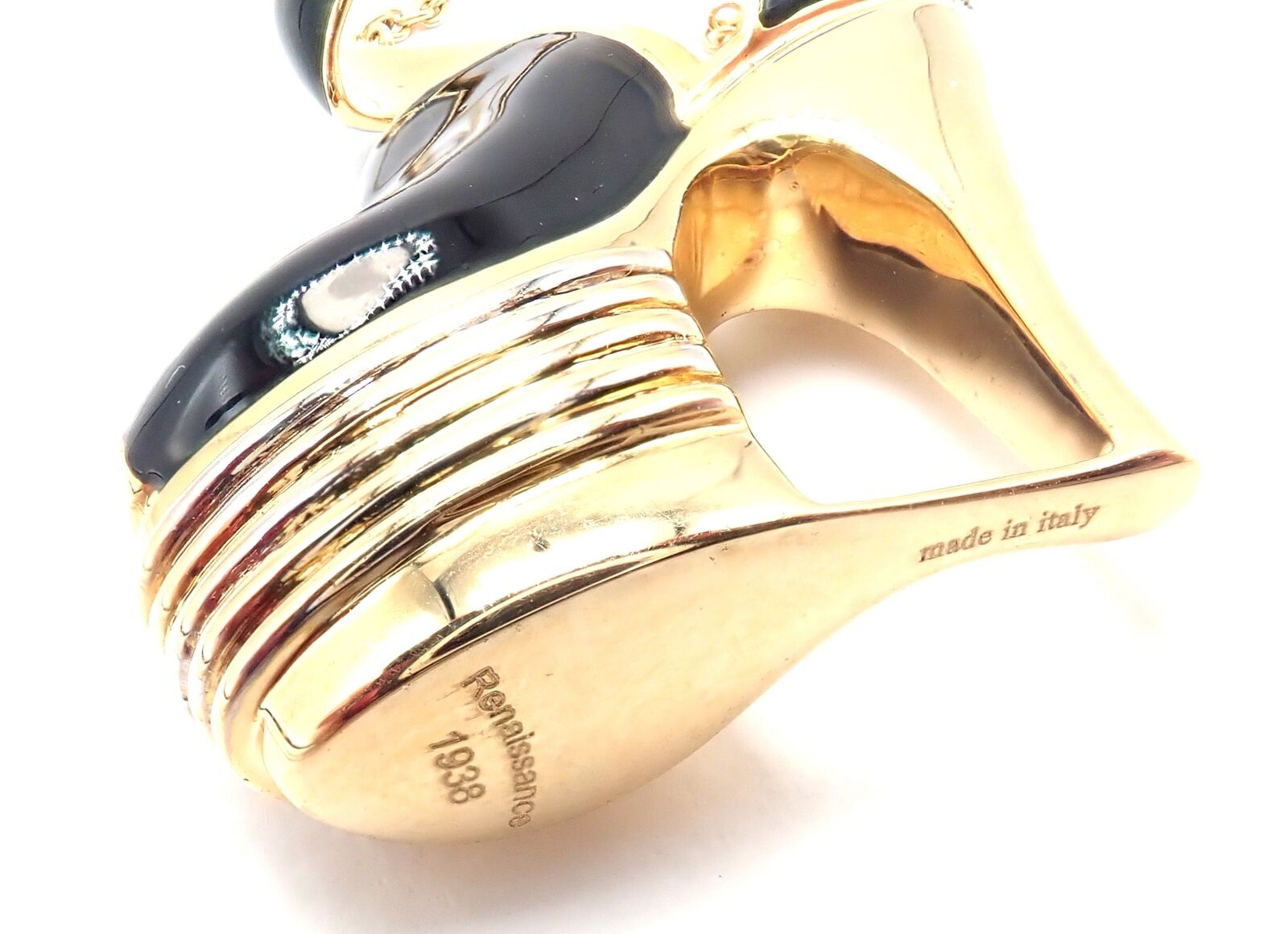 Authentic Salvatore Ferragamo 18K Yellow Gold Enamel Shoe Charm Pendant Necklace | Luxury Italian Jewelry for Women | Perfect Gift for Birthday, Anniversary & Special Occasions