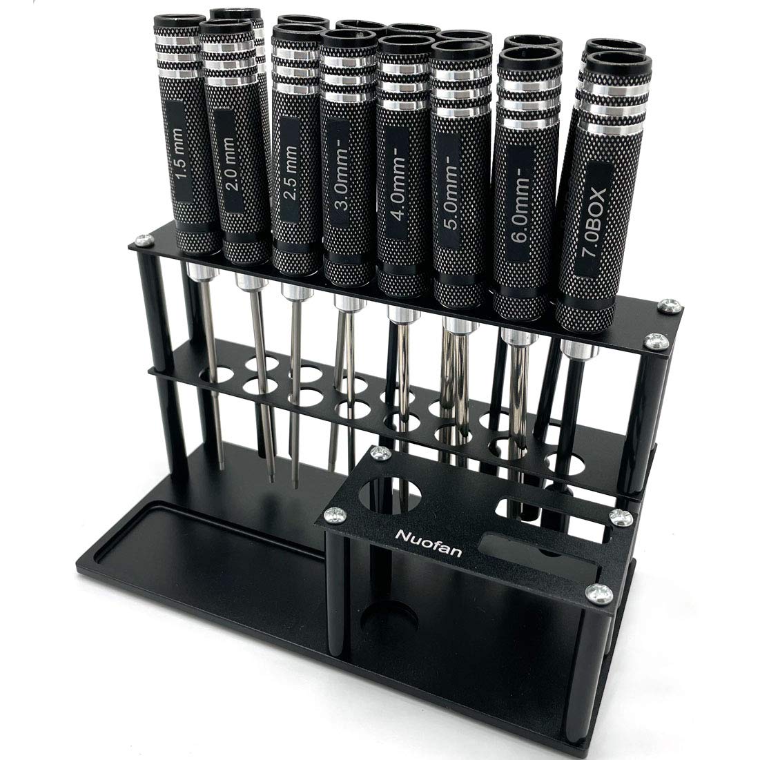 Premium Screwdriver Organizer Storage Rack Kit - Built-in Screw Tray & Pliers Holder for Hex/Cross Screwdrivers | Perfect for RC Tools, Workshop & DIY Projects
