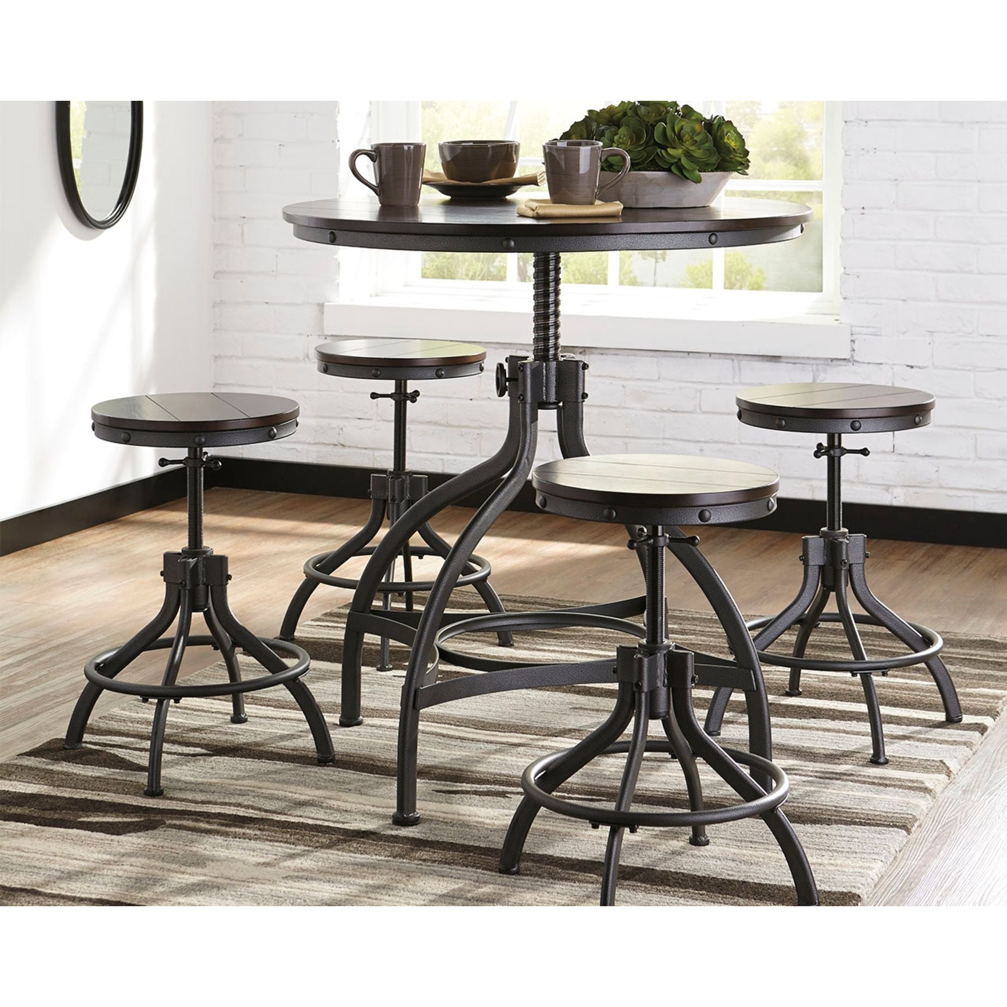 Bassello 3-Piece Counter Height Dining Set - Modern Bar Table and Stools for Kitchen, Breakfast Nook & Small Spaces - Perfect for Apartments, Condos & Urban Living