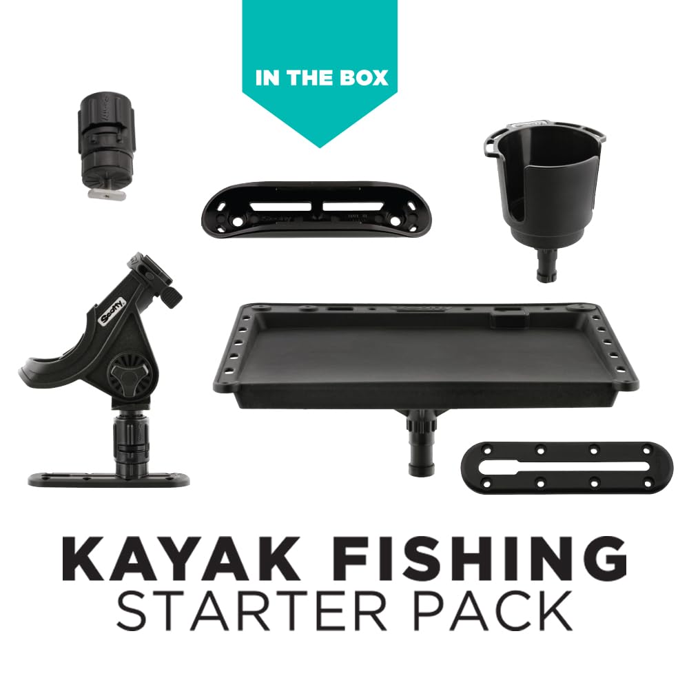 Scotty Kayak Fishing Starter Pack - Complete Kayak Fishing Gear Set for Beginners - Black, One Size - Perfect for Freshwater & Saltwater Fishing Adventures
