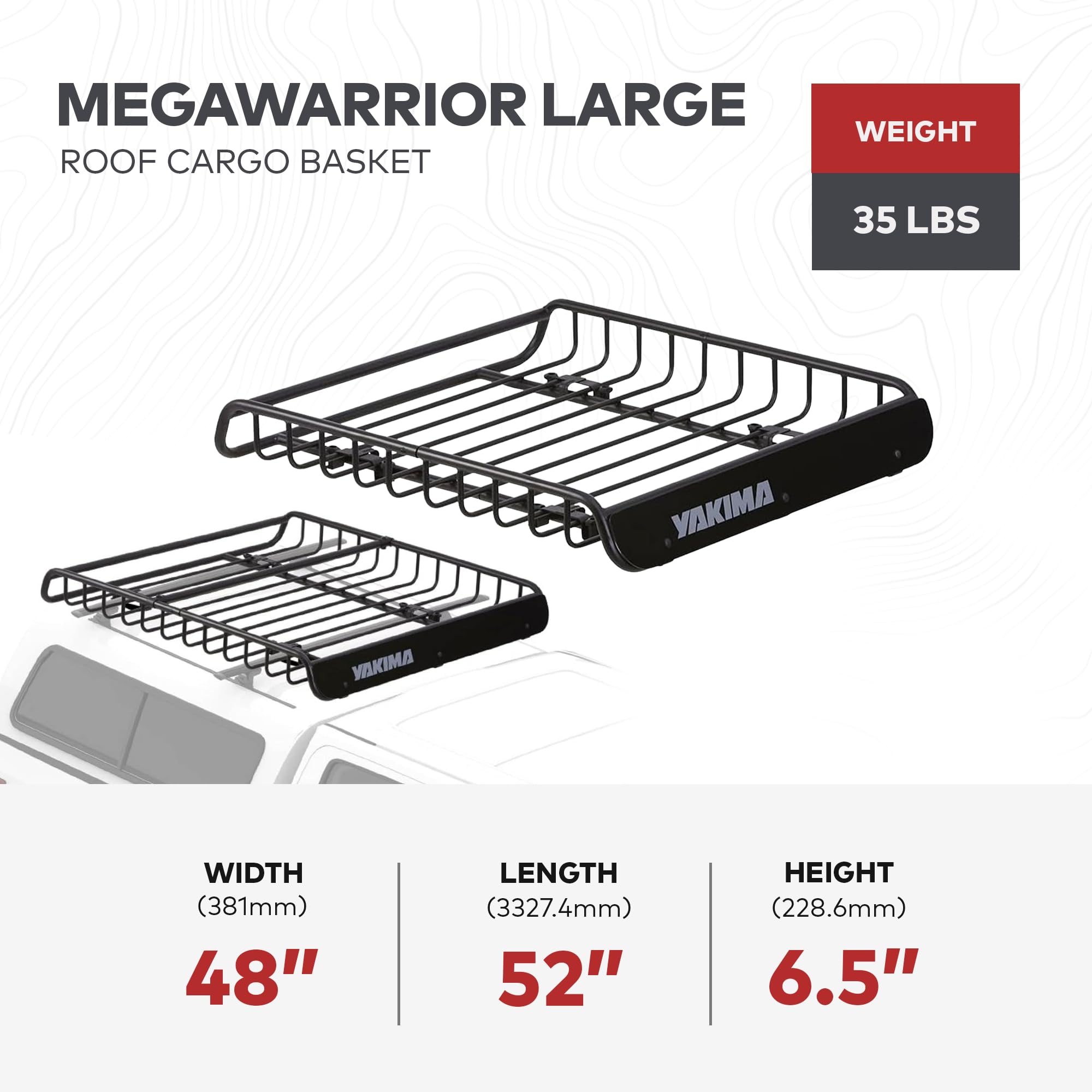 YAKIMA MegaWarrior Roof Cargo Basket - Heavy Duty Steel Rack for SUV, Truck & Van - Perfect for Camping Gear, Luggage & Outdoor Equipment Storage