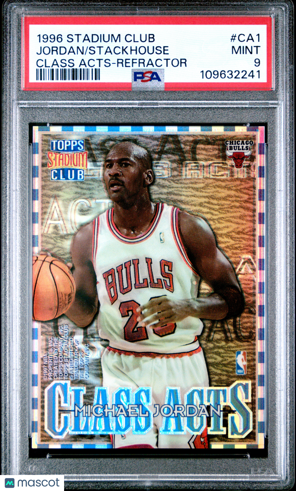 1996 Stadium Club Class Acts Jerry Stackhouse & Michael Jordan Refractor #CA1 PSA 9 - Rare Basketball Trading Card for Collectors & Investors