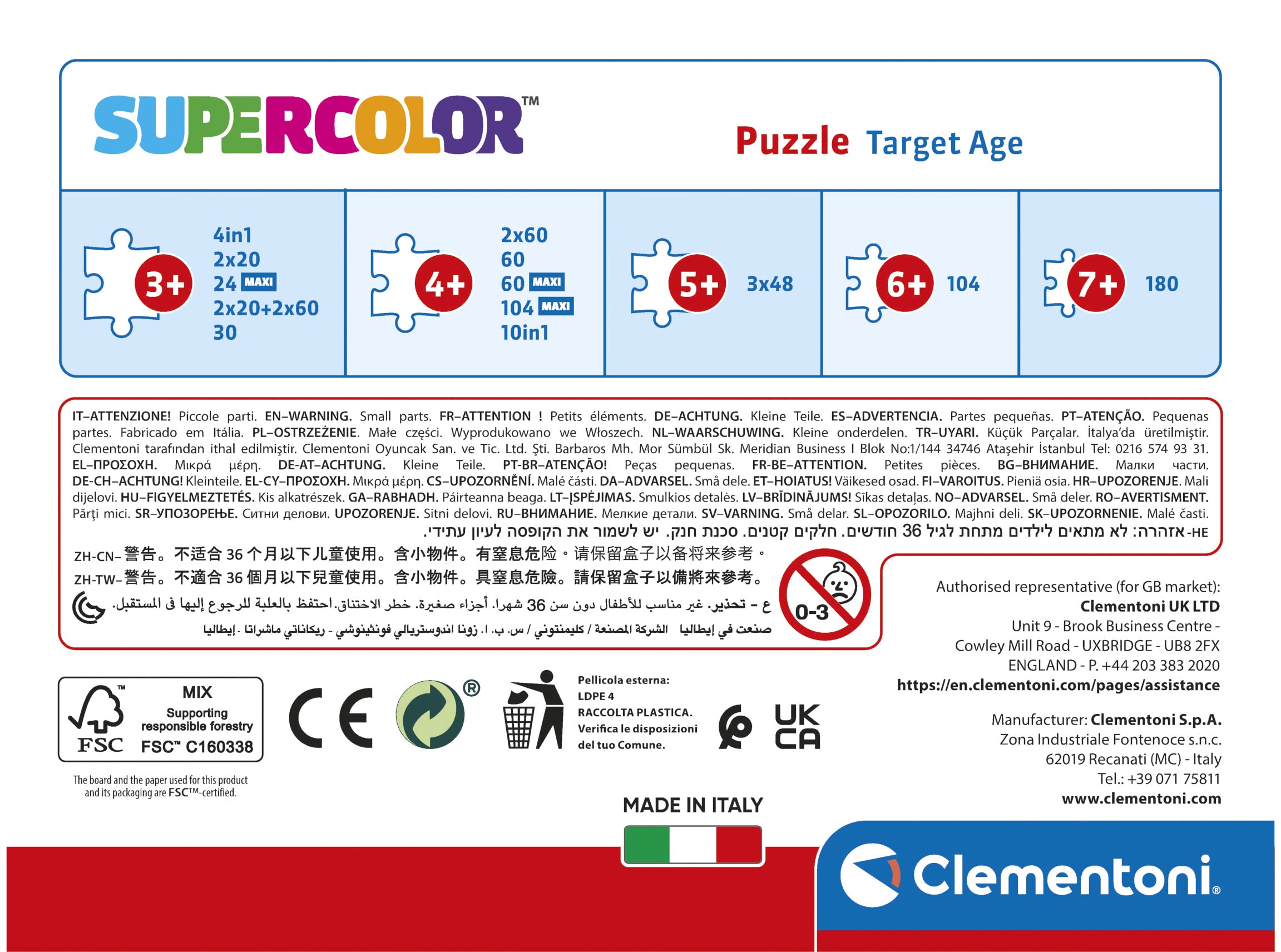 Clementoni Supercolor Puzzle - Disney Princess 30 Piece Puzzle for Kids Age 3+, Cartoon Puzzle Toy Made in Italy - Perfect for Birthday Gifts & Early Learning Activities