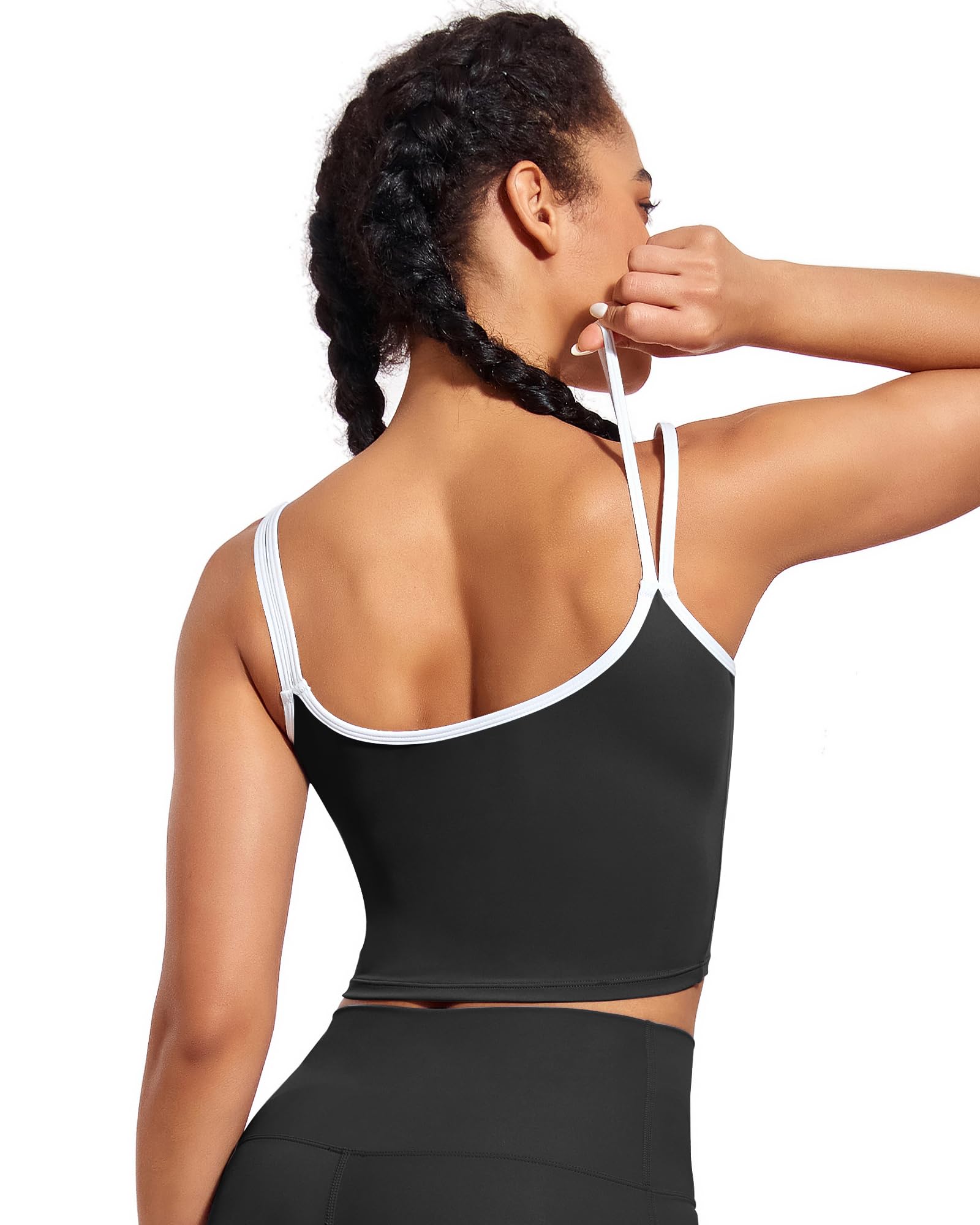 XUNYU Women's Longline Sports Bra - High Support Workout Top with Built-in Bra, Yoga Tank Top, Scoop Neck Athletic Shirt for Running, Gym & Yoga | Breathable & Comfortable Activewear