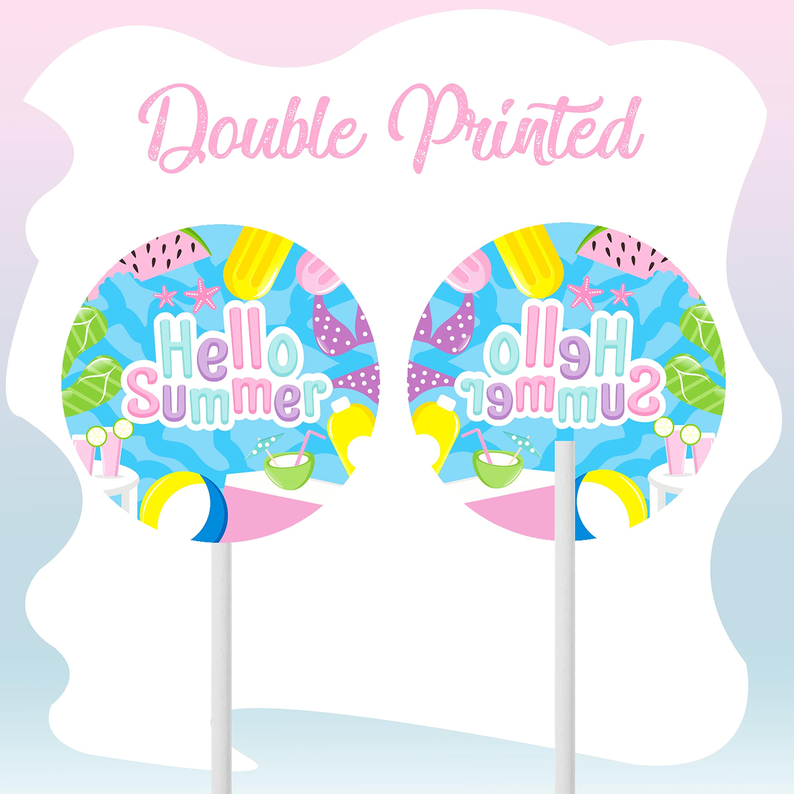 36pc Summer Cupcake Toppers - Pool Party Decorations - Water Themed Birthday Cake Picks for Swimming Baby Shower - Perfect for Summer Parties, Beach Themed Events & Kids Birthday Celebrations