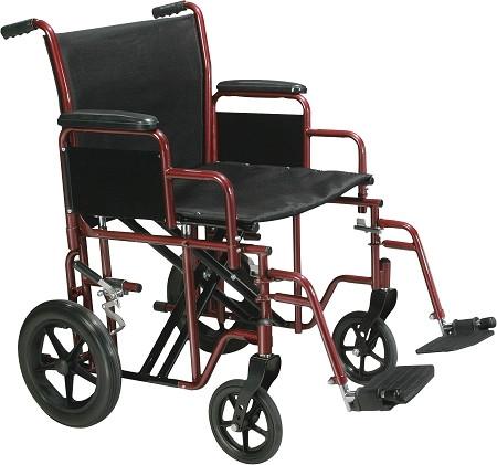 Heavy Duty Bariatric Transport Wheelchair with Swing Away Footrest - 500 lbs Weight Capacity for Elderly & Disabled - Ideal for Hospitals, Airports & Home Care