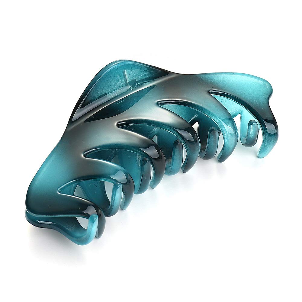 Premium Hair Claw Clip for Women - Medium Strong Hold Hair Clips for Medium to Long Hair | Non-Slip Hair Barrettes & Hair Grip Accessories (Blue) - Perfect for Workouts, Office & Everyday Styling