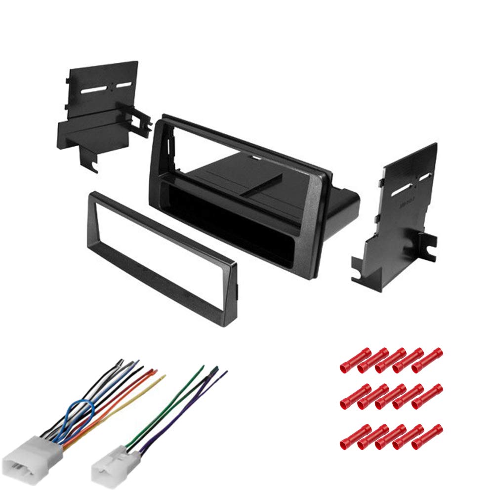 2003-2009 Toyota 4Runner Sport Edition Single DIN Car Stereo Installation Kit - Dash Mounting Kit, Wiring Harness & RDS Radio Bundle (3-Piece Set) | Perfect for Aftermarket Radio Upgrades & DIY Car Audio Installations