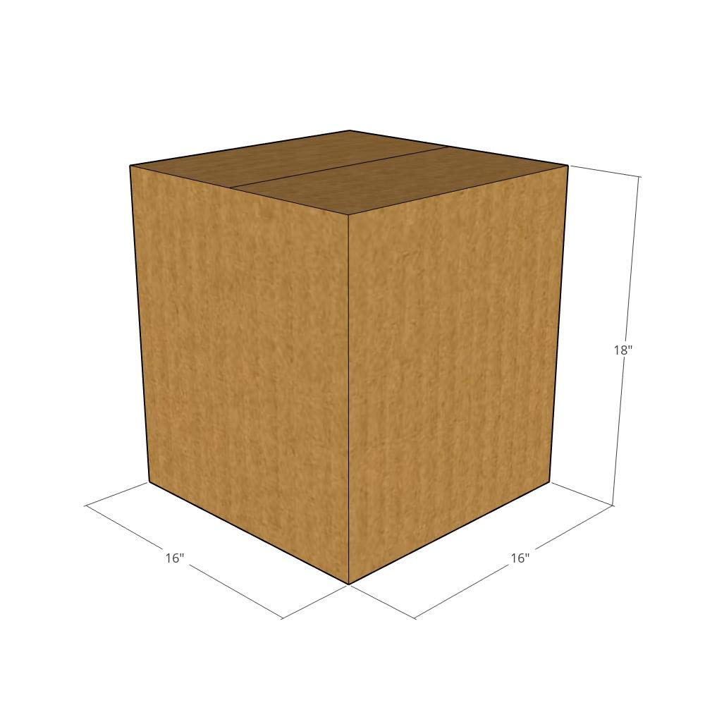 200 New 16x16x18 Inch Corrugated Shipping Boxes - 32 ECT Strength - Heavy Duty Moving & Storage Boxes for Home, Office & Ecommerce Packaging