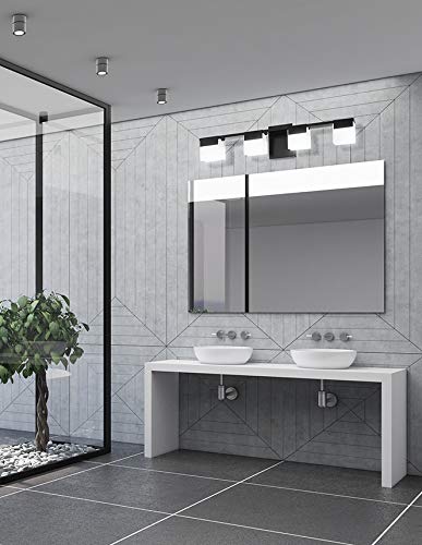 EGLO 4-Light LED Bathroom Vanity Light Fixture - Modern Chrome Finish for Bathroom, Dressing Room & Makeup Area