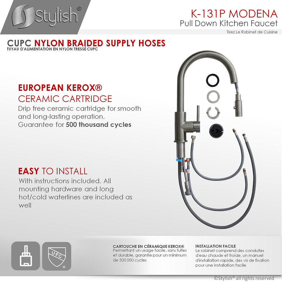 Modern Matte Black Single Handle Pull Down Kitchen Faucet with High Arc Spout - Perfect for Contemporary Home, Restaurant & Commercial Use