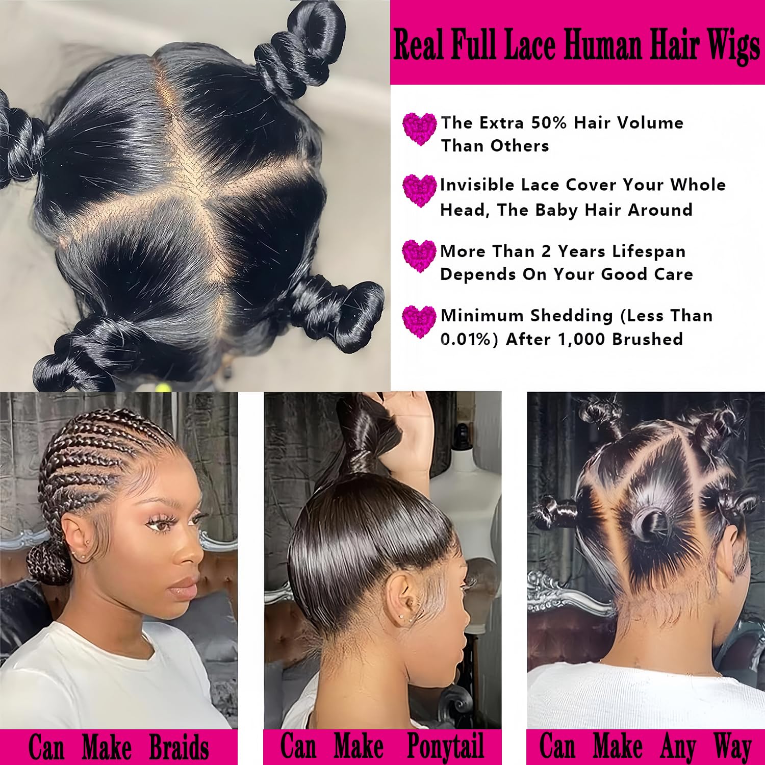 13x4 HD Lace Front Wigs Human Hair - Body Wave Pre Plucked Lace Frontal Wig for Black Women - 20 Inch Full Lace Wig for Daily Wear, Parties & Special Occasions