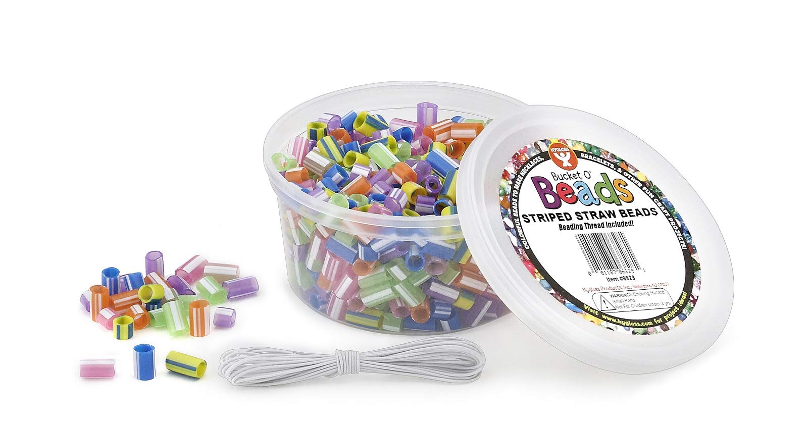 Hygloss Products 6828 Bucket O' Beads - 300 Pcs Bulk Craft Beads for Kids, DIY Jewelry Making, Classroom Teaching Supplies & Educational Activities - Perfect for Arts & Crafts, Sensory Play, and School Projects