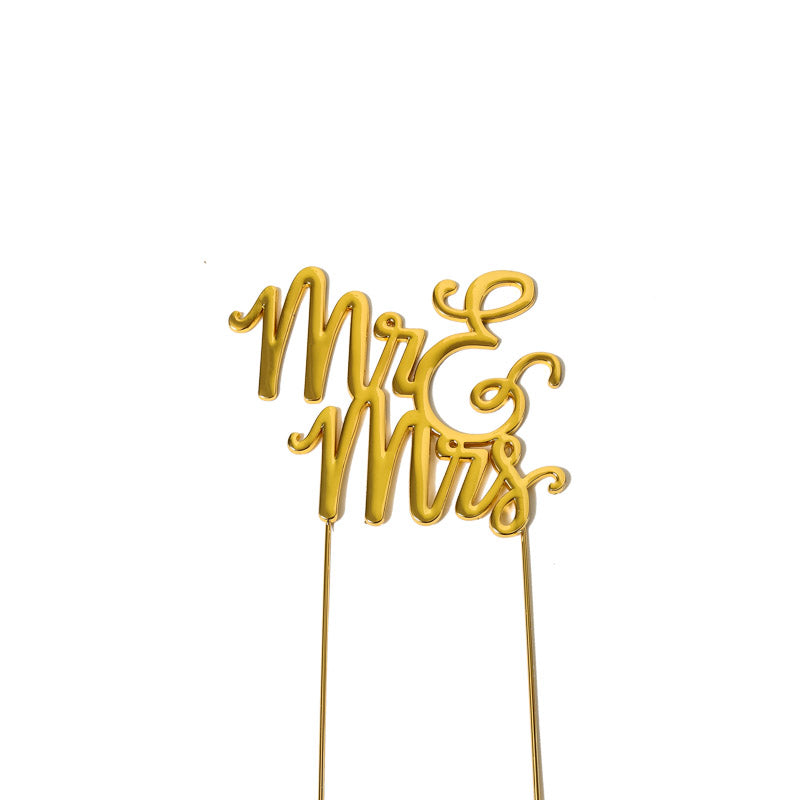 Wedding Cake Topper - Elegant Mr & Mrs Cake Decorations for Bride and Groom - Perfect for Anniversary, Engagement & Wedding Cakes