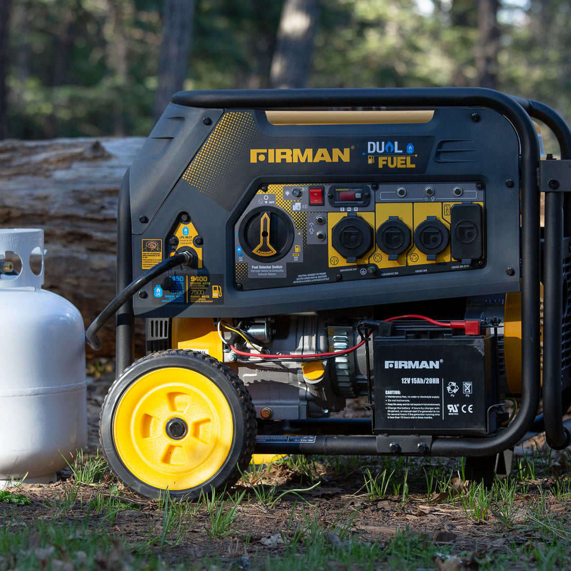 7500W Dual Fuel Portable Generator with Electric Start - 120/240V Output for Camping, Home Backup & Outdoor Power Supply