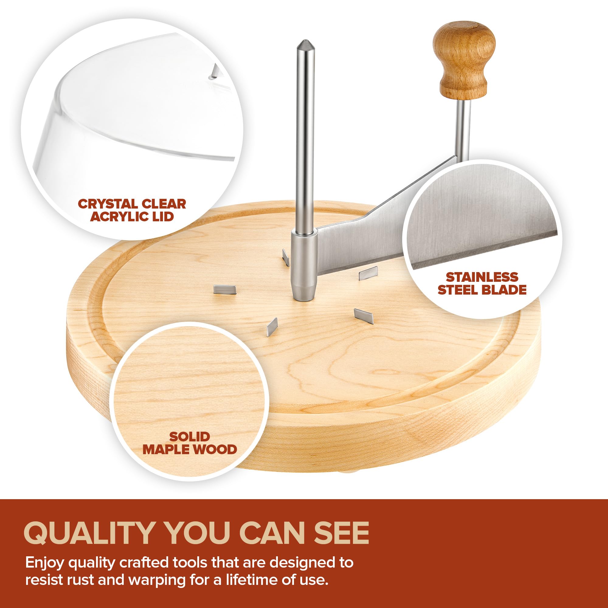 Premium Wooden Cheese Curler with Stainless Steel Blade - Professional Girolle Cheese Shaver for Hard Cheese & Chocolate - Includes Acrylic Lid - Perfect for Cheese Boards, Wine Pairings & Gourmet Gift Giving