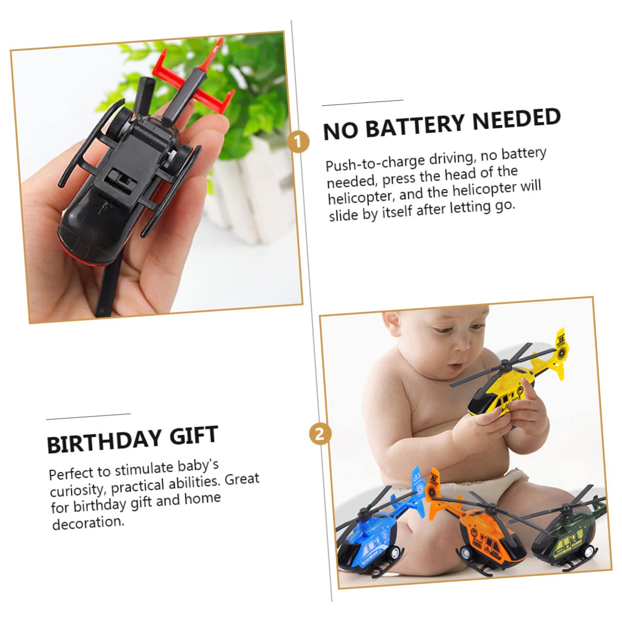12-Piece Remove Helicopter Toy Set - Flying Aircraft Models for Kids & Toddlers | Inertial Helicopter Toys with ABS Material | Great for Birthday Gifts, Party Favors & Outdoor Play