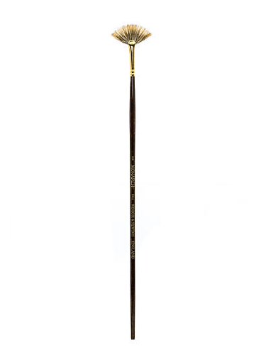 Winsor & Newton Monarch Series Professional Fan Brush - Long Handle Artist Paintbrush for Oil & Acrylic Painting - Perfect for Blending, Texturing & Detailing