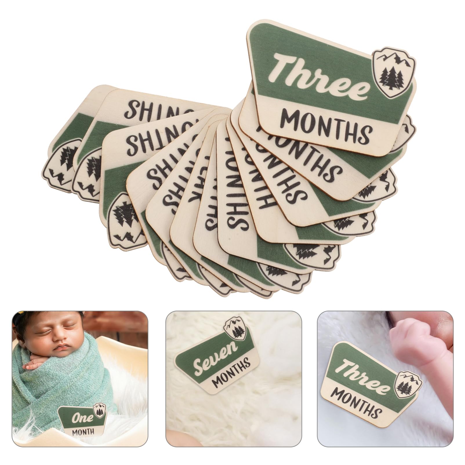 Totority 24 Pcs Baby Month Milestone Sign Set - Newborn Announcement Felt Flap Photo Props for Monthly Growth Tracking | Perfect for 1st Birthday, Baby Shower Decor & Woodland Theme Nursery