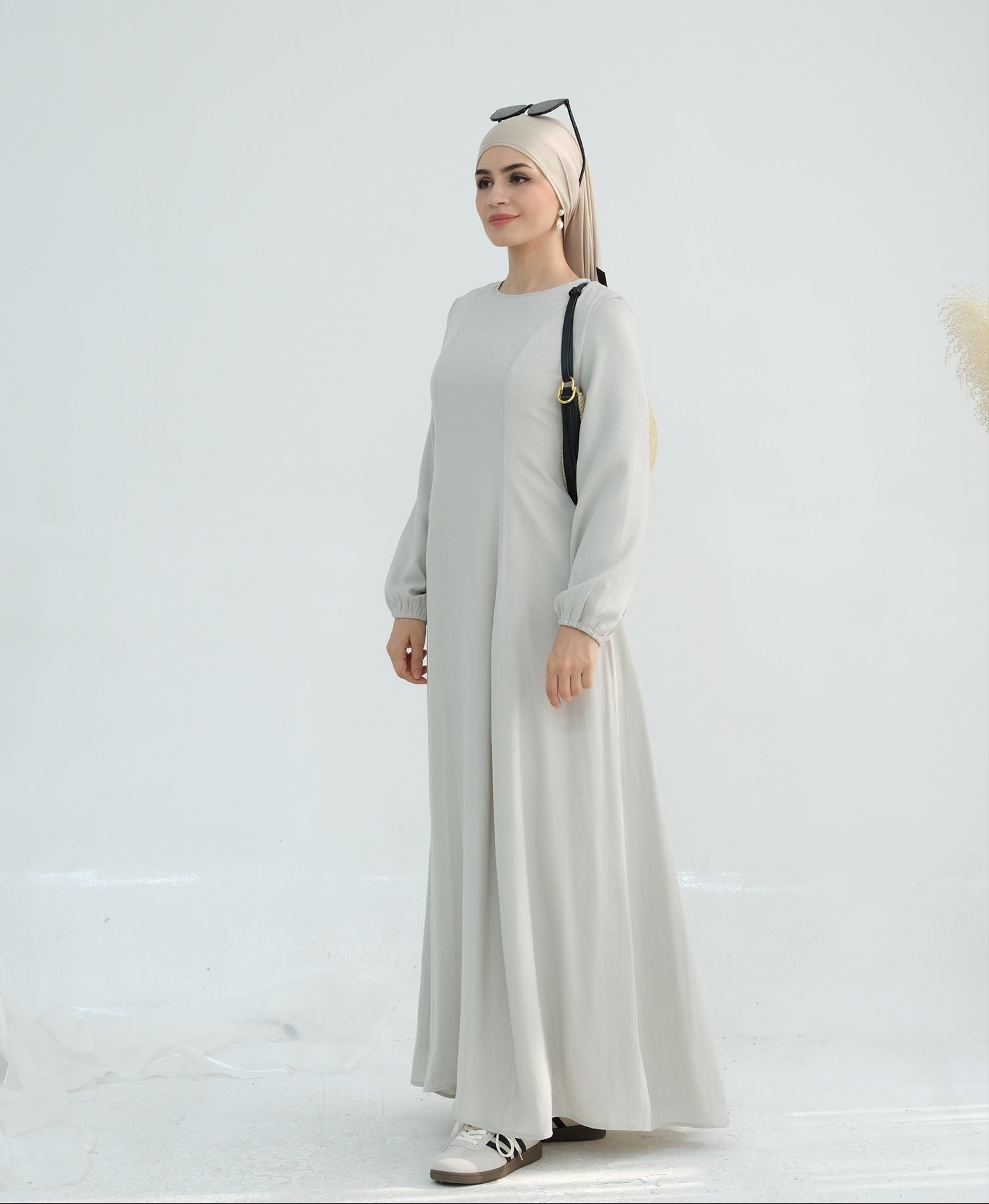 Isabella Maxi Dress for Women - Elegant Long Flowy Summer Dress in Dove Gray | Perfect for Beach, Wedding & Casual Outings