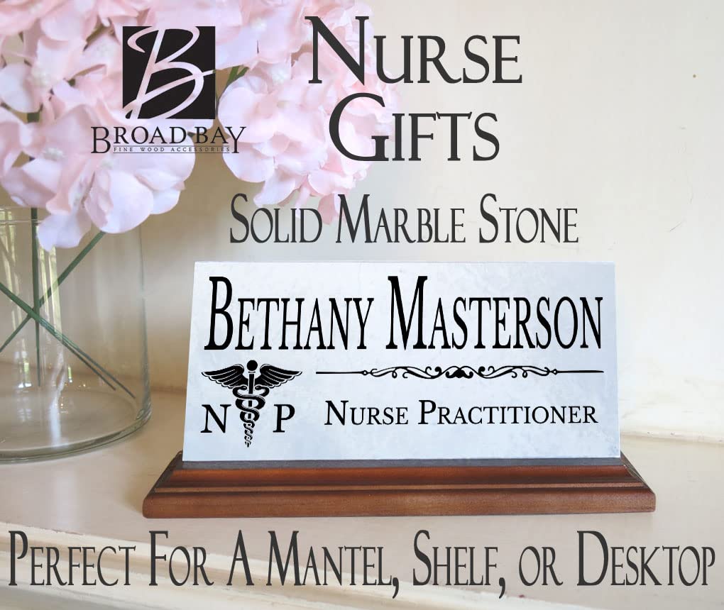 Custom Personalized Nurse Practitioner Name Plate - Solid Marble Office Desk Nameplate Gift for NPs - Perfect for Clinic, Hospital, or Home Office Decor