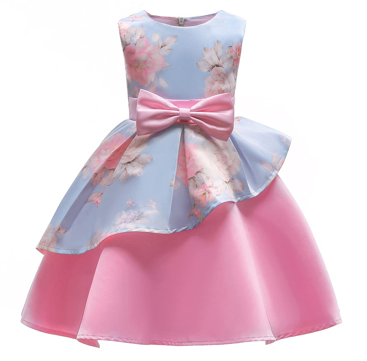 **CMMCHAAH Girls Pageant Party Dresses | Floral Print Formal Dress for Kids 2-9 Years | Perfect for Birthday, Wedding & Special Occasions**