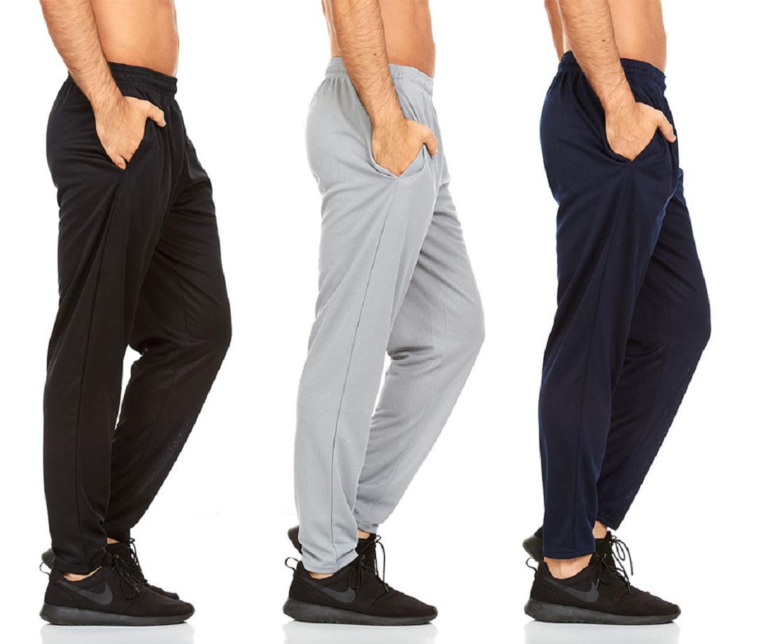 Daresay Men's Quick-Dry Athletic Joggers Pants with Side Pockets - 3 Pack for Gym, Running, Workout & Casual Wear