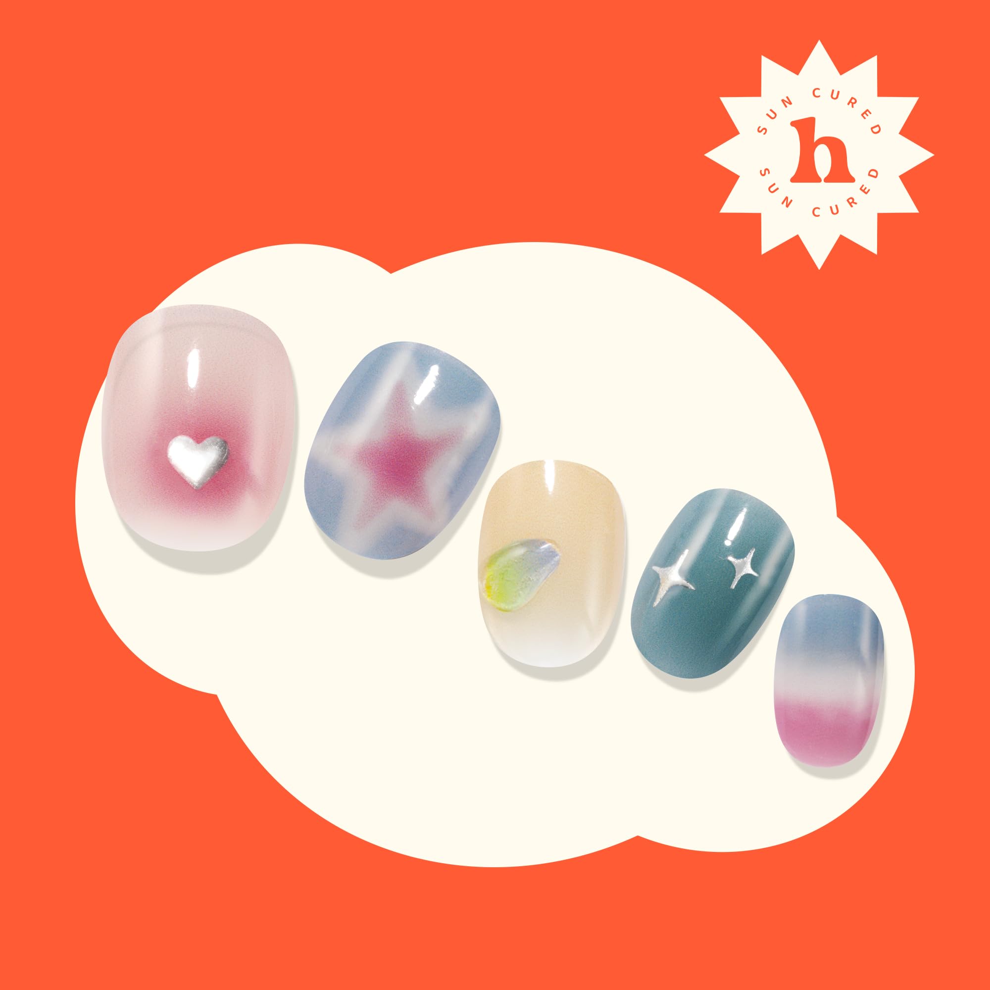 Semi Cured Gel Nail Strips Kit - Sun Cured No LED Lamp Needed, Easy to Apply & Remove - Includes 28 Nail Strips, Prep Pad, Nail File & Wooden Stick - Perfect for Home Manicures, DIY Nail Art & Travel Beauty Essentials