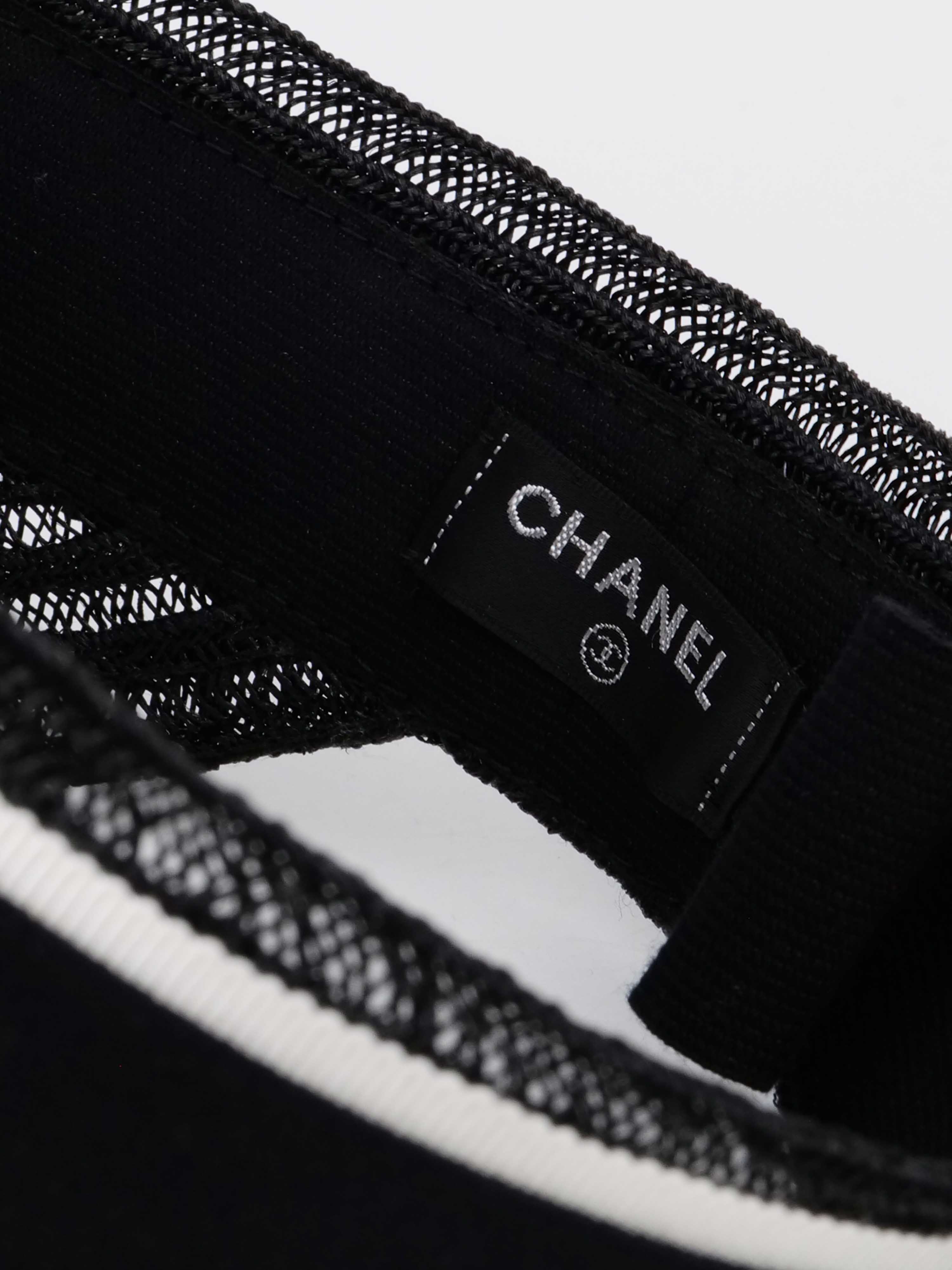 Chanel Black Sun Visor Hat for Women - UV Protection Summer Outdoor Sports Accessories | Perfect for Golf, Tennis, Beach & Driving