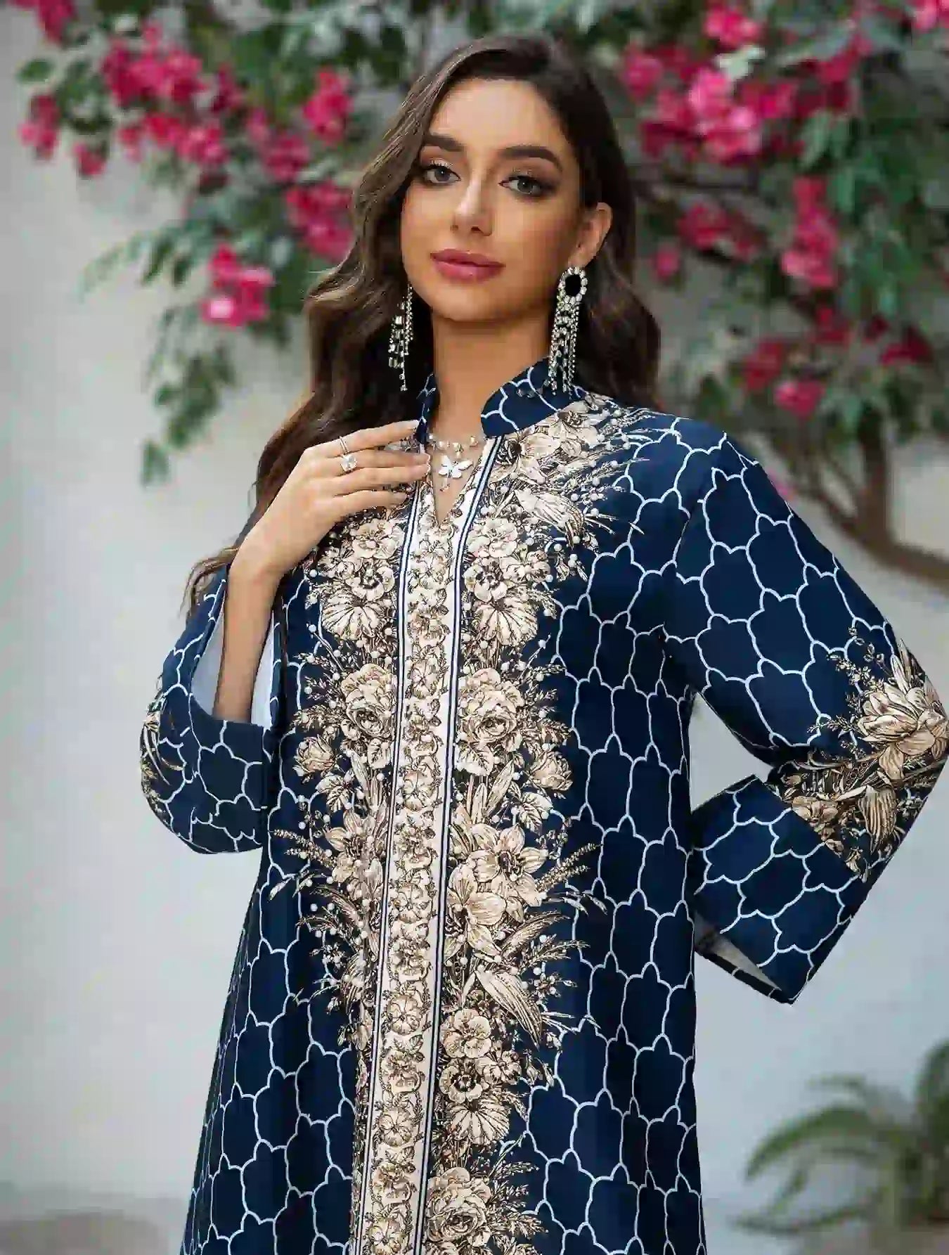 Elegant Hotfix Rhinestone Caftan Dress for Women - Beaded Eid Party Wear, Wedding Guest Outfit, Summer Beach Cover Up, Boho Maxi Dress #25446