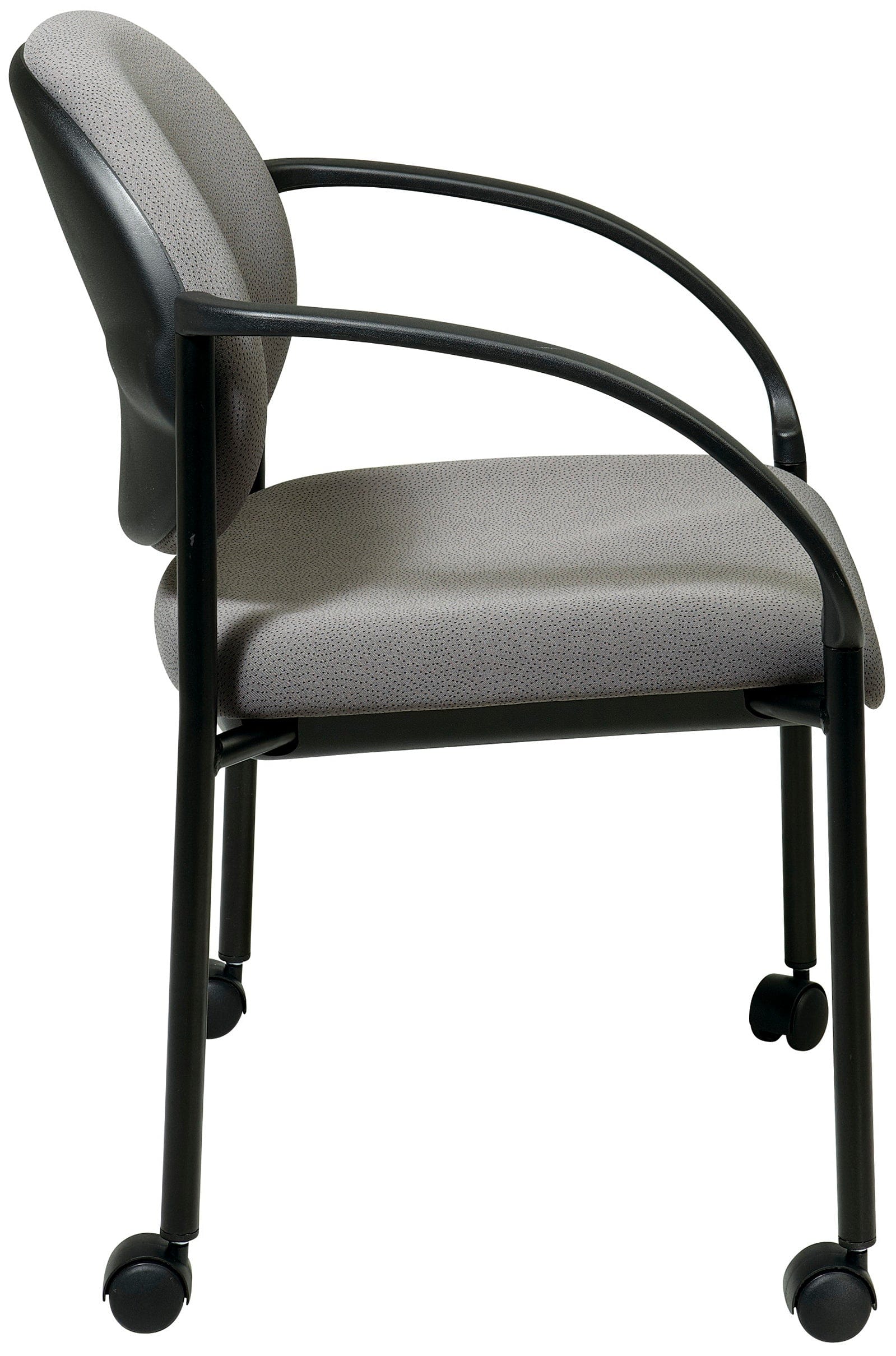 Office Star STC3440 Stacking Chair with Casters & Arms - Ergonomic Rolling Office Chair for Conference Rooms, Classrooms & Home Offices