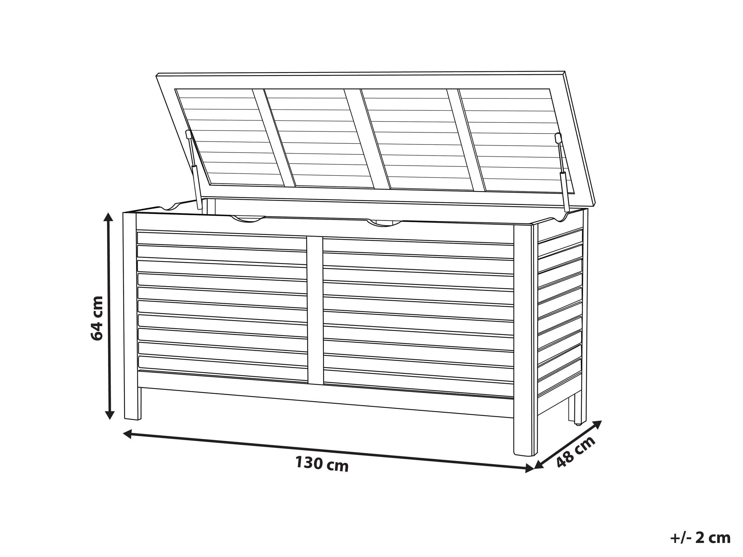 Acacia Wood Storage Chest 130 x 64 x 48 cm - Rustic Oil-Finished Garden Storage Box for Patio, Balcony & Riviera Style Decor - Perfect for Outdoor Blanket, Cushion & Seasonal Item Organization