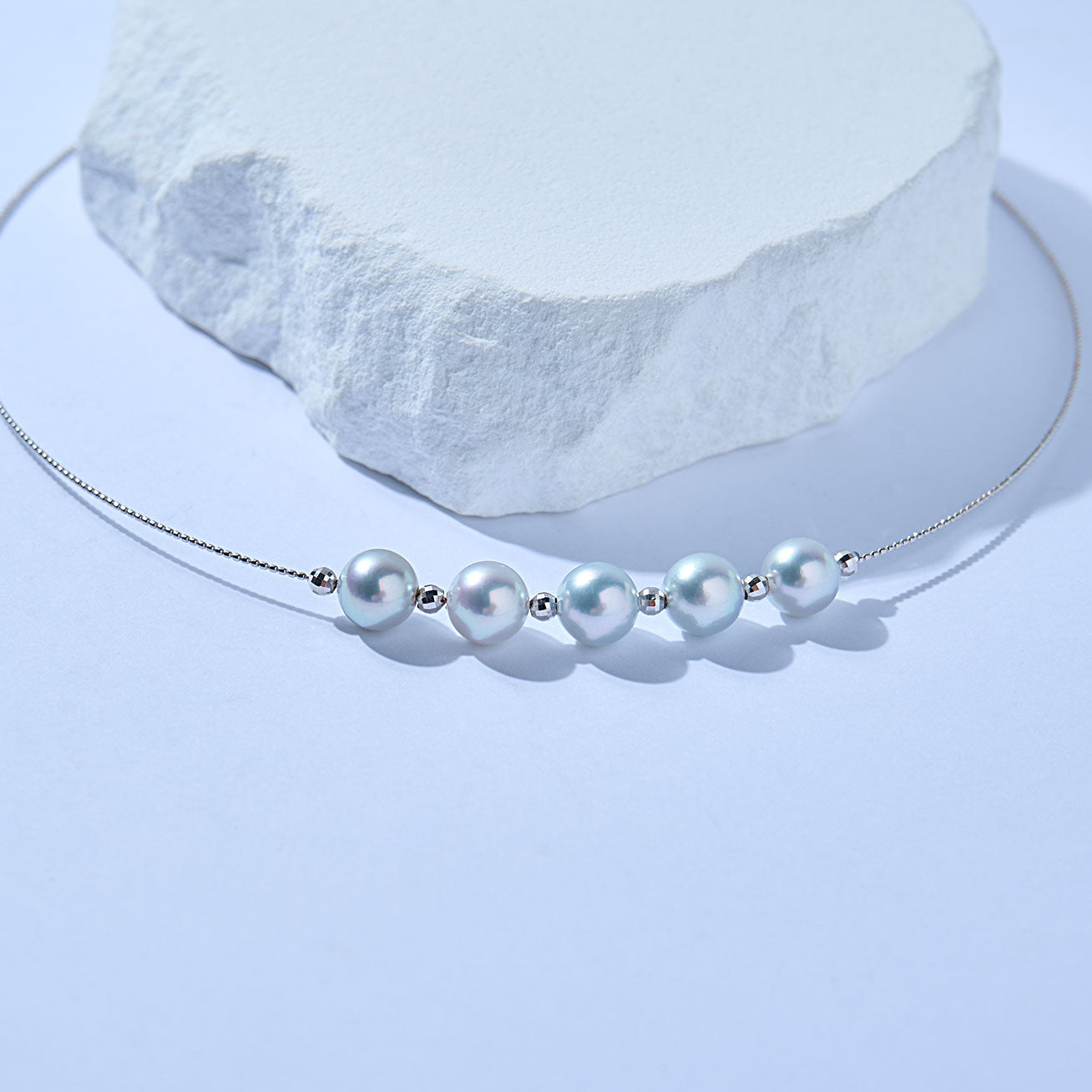 18K Solid Gold Blue Akoya Pearl Necklace - Elegant Jewelry Gift for Women, Perfect for Weddings, Anniversaries & Special Occasions
