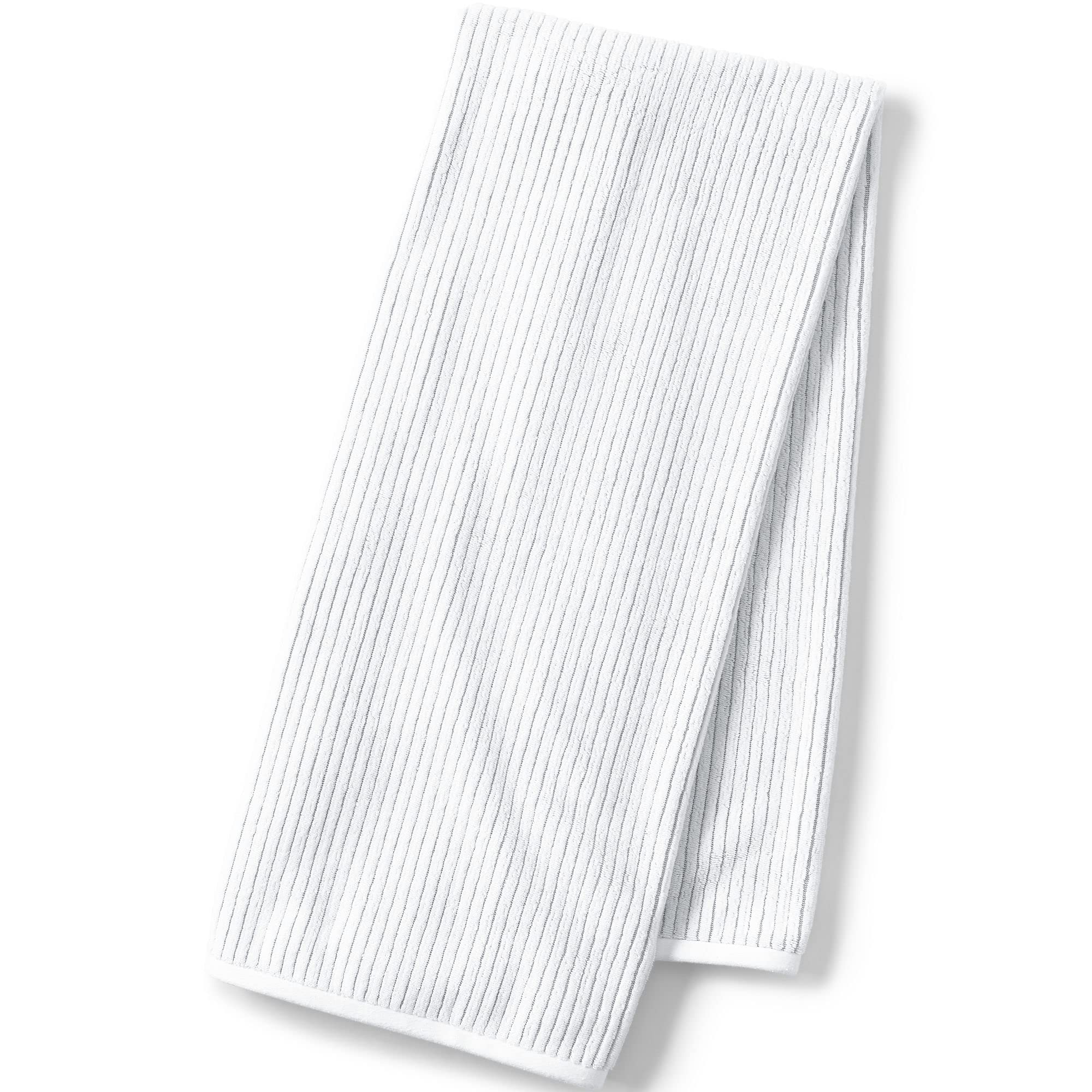Lands' End Supima Cotton Textured Stripe Bath Towel - Soft & Absorbent Antelope Stripe Design - Perfect for Spa, Beach & Luxury Bathroom Decor