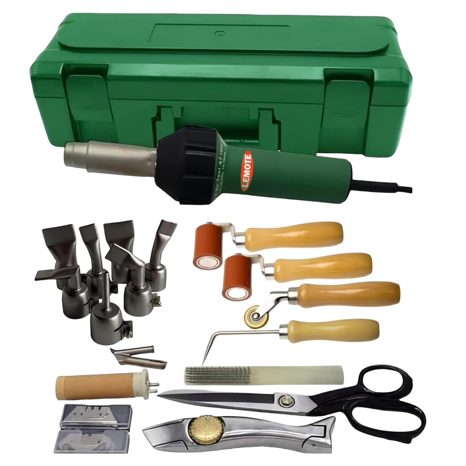 110V 1600W Professional PVC Roofing Welding Kit - Heavy Duty Heat Gun with Seam Rollers, Tester Probe & Weld Nozzle - Perfect for Roof Repairs, Plastic Welding & DIY Projects - Hot Air Welder for PVC, Vinyl & Plastic Materials