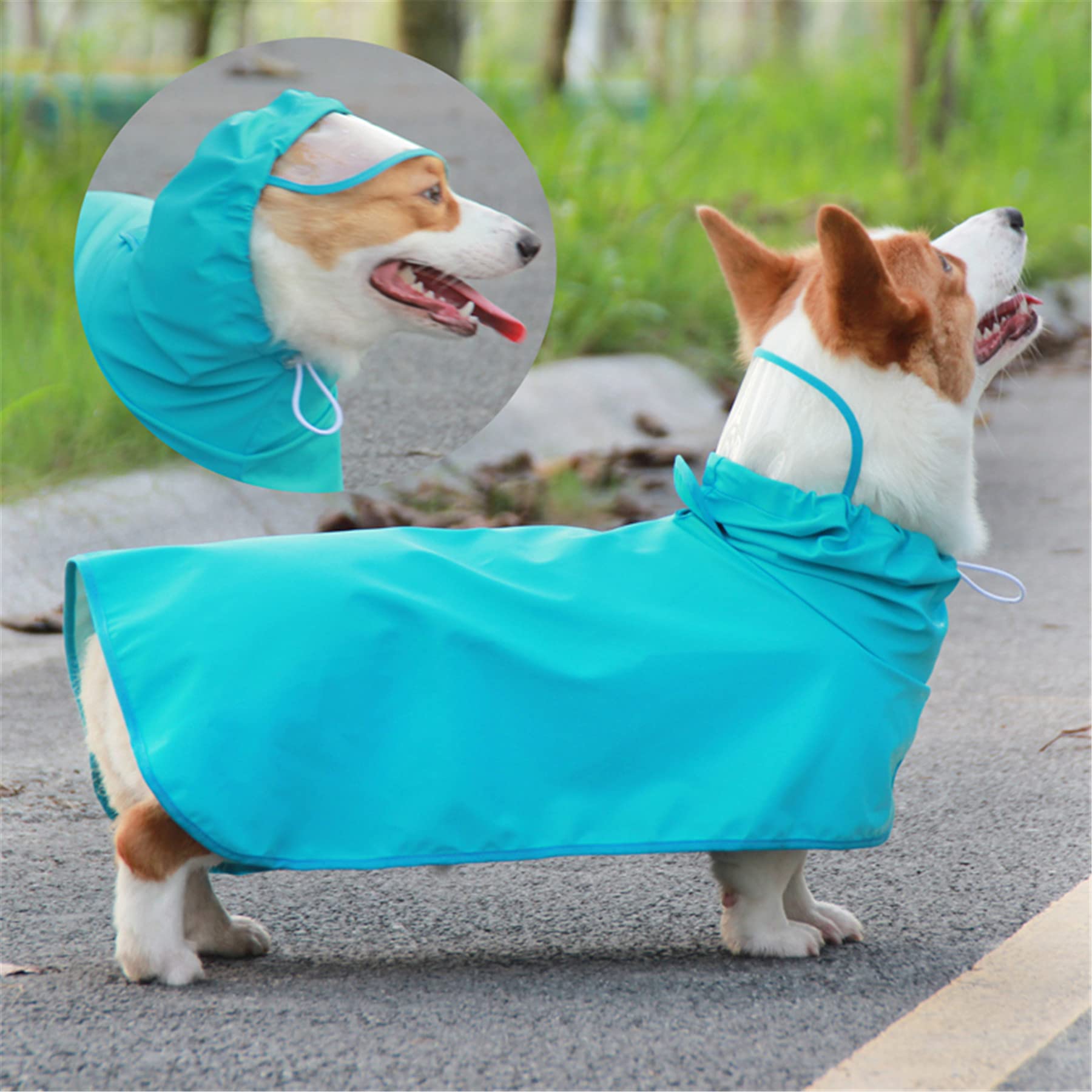 Avaner Waterproof Dog Raincoat with Hood & Leash Hole - Lightweight Poncho Jacket for Small, Medium & Large Dogs - Perfect for Walking, Hiking & Outdoor Adventures in Rainy Weather