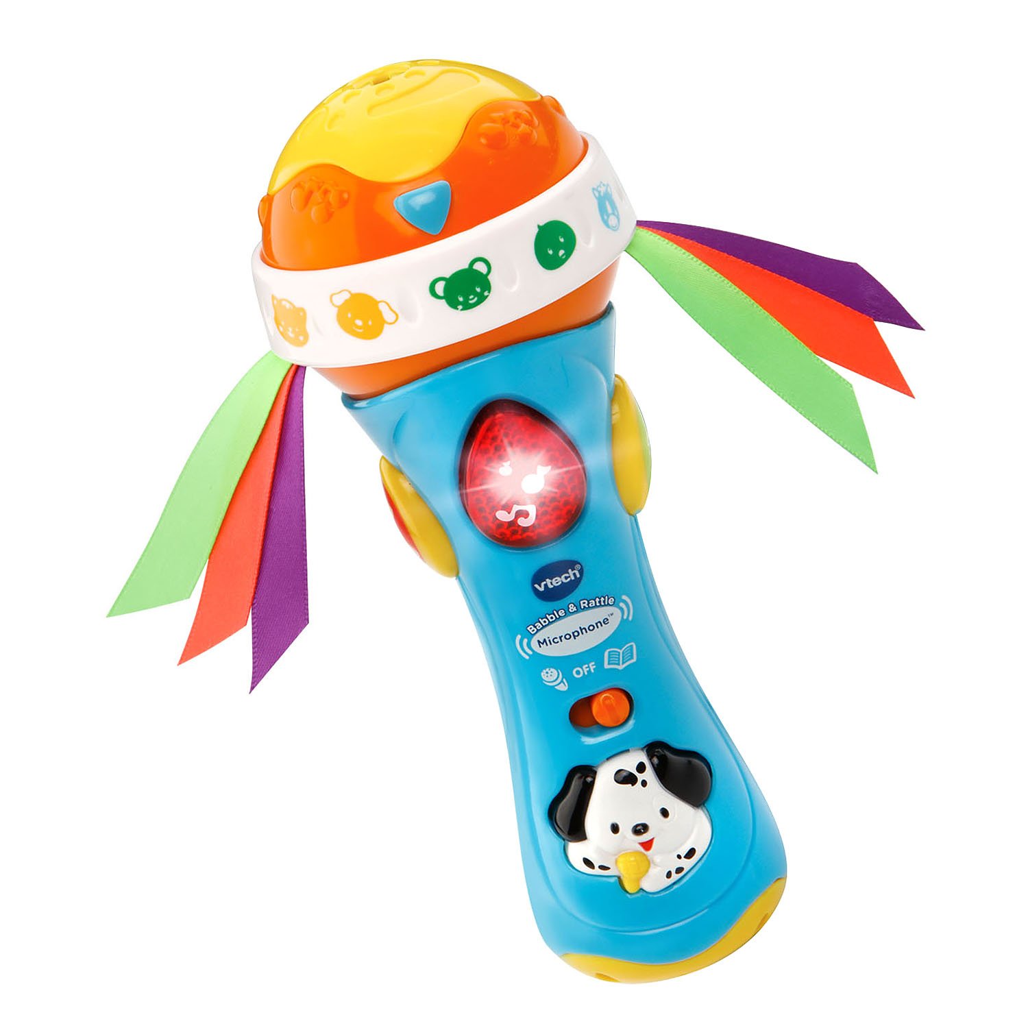 VTech Baby Babble and Rattle Microphone Toy - Interactive Learning & Musical Fun for Toddlers (Blue) | Perfect for Early Childhood Development & Pretend Play