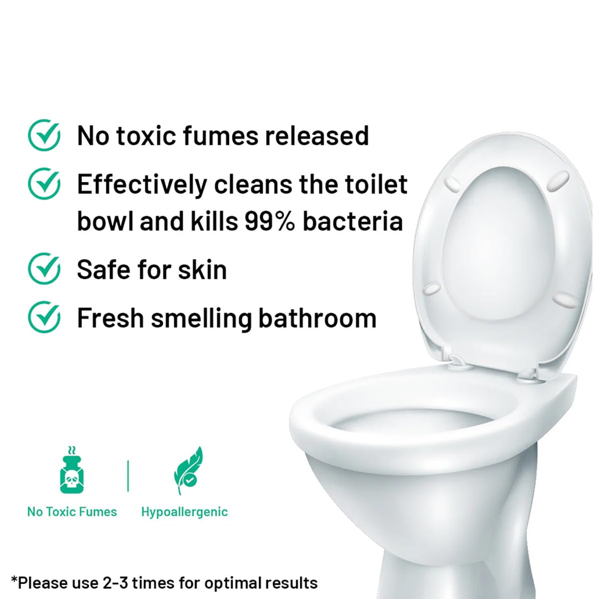 Oxypure Toilet Cleaning Powder - Foaming Formula for Deep Stain & Odor Removal - Safe for Toilets, Kitchen Sinks & Bathroom Fixtures - Ideal for Home, Hotel & Office Cleaning