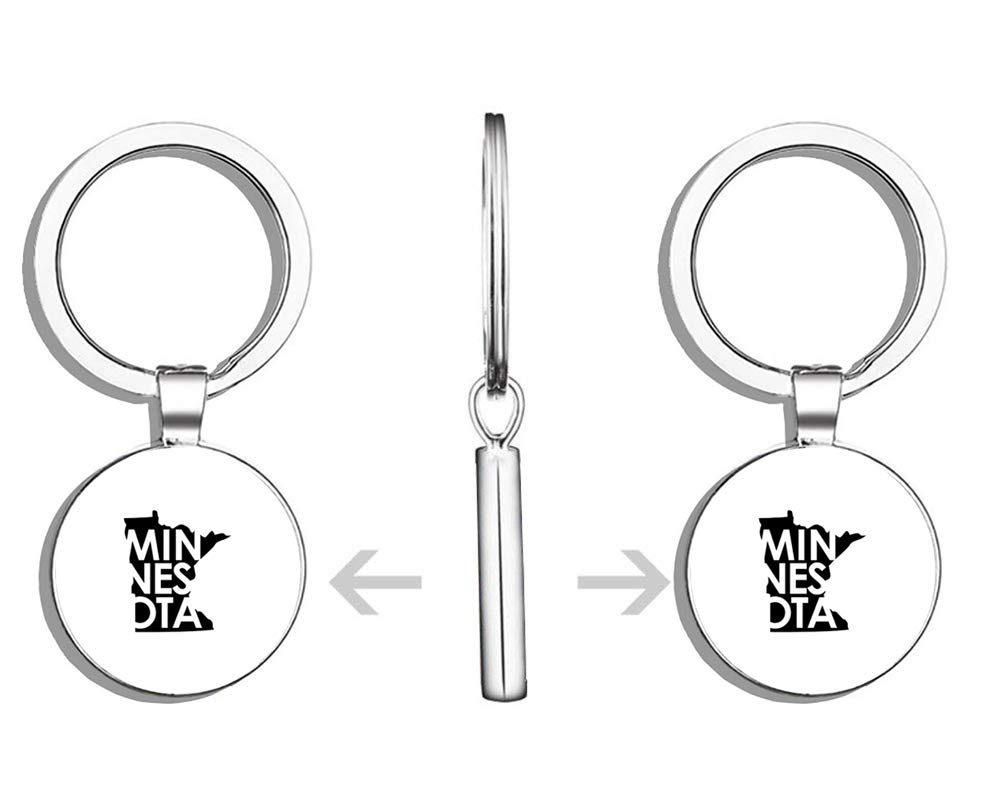 Minnesota State Double Sided Stainless Steel Keychain - Durable Key Ring Holder with Carabiner Clip for Keys, Key Finder, and Everyday Carry (Perfect for Travel, Gifts, and Organizing Keys)